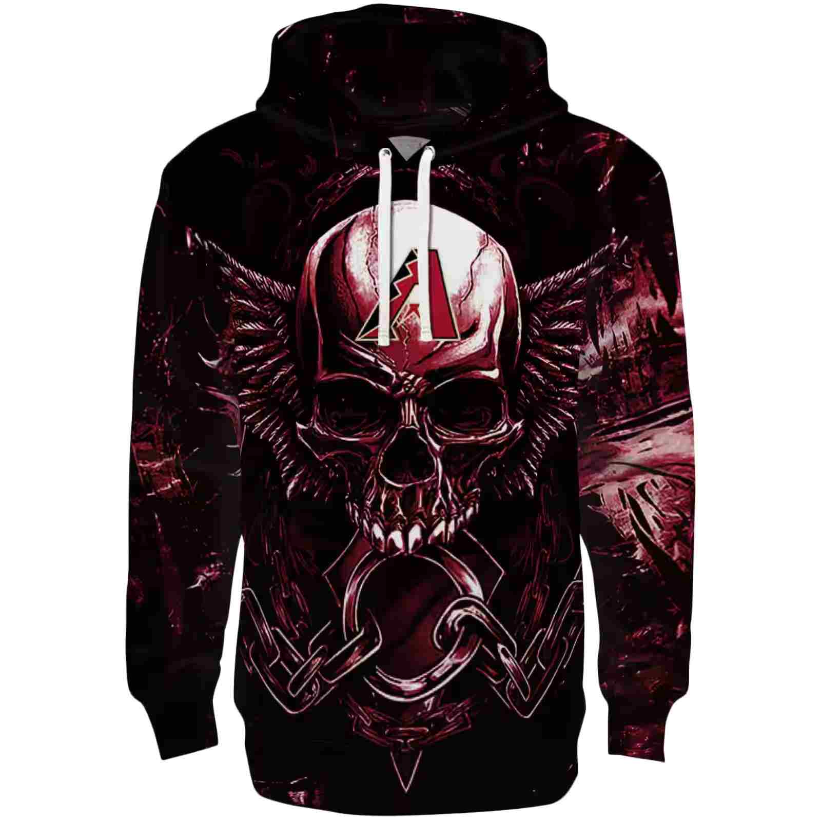 Arizona Diamondbacks Skull Artwork Red Black Hoodie