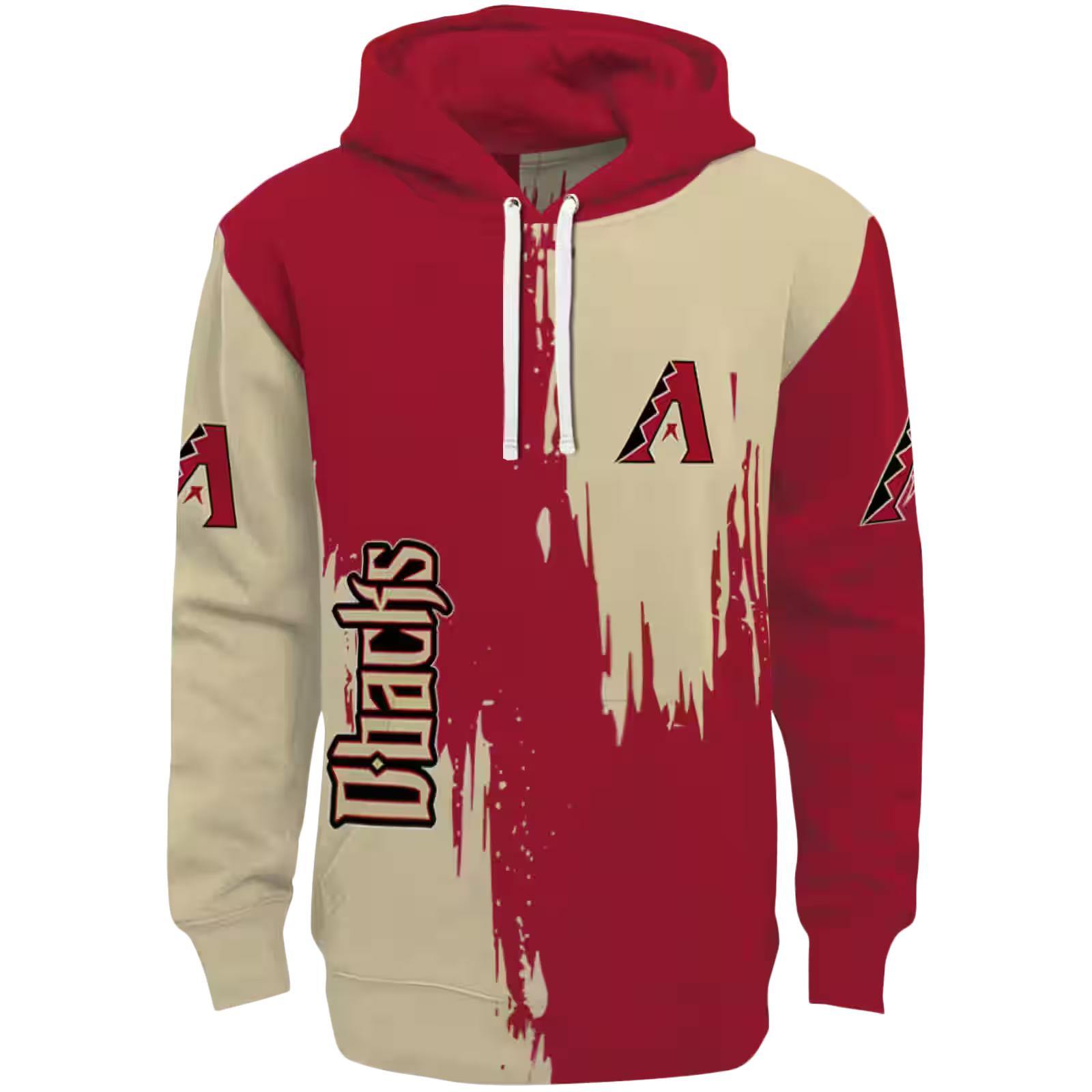 Arizona Diamondbacks Splatter Effect Red Hoodie