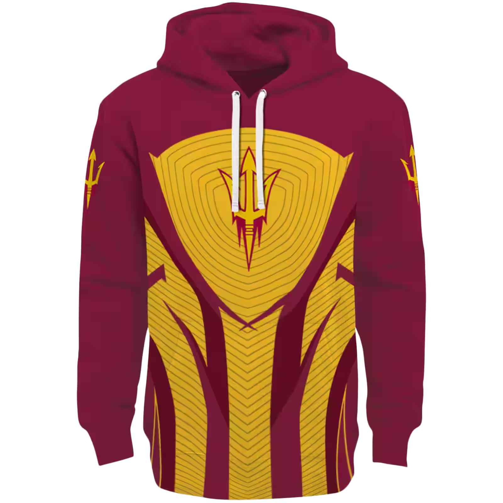 Arizona State Sun Devils Concentric Lines Maroon Black Hoodie