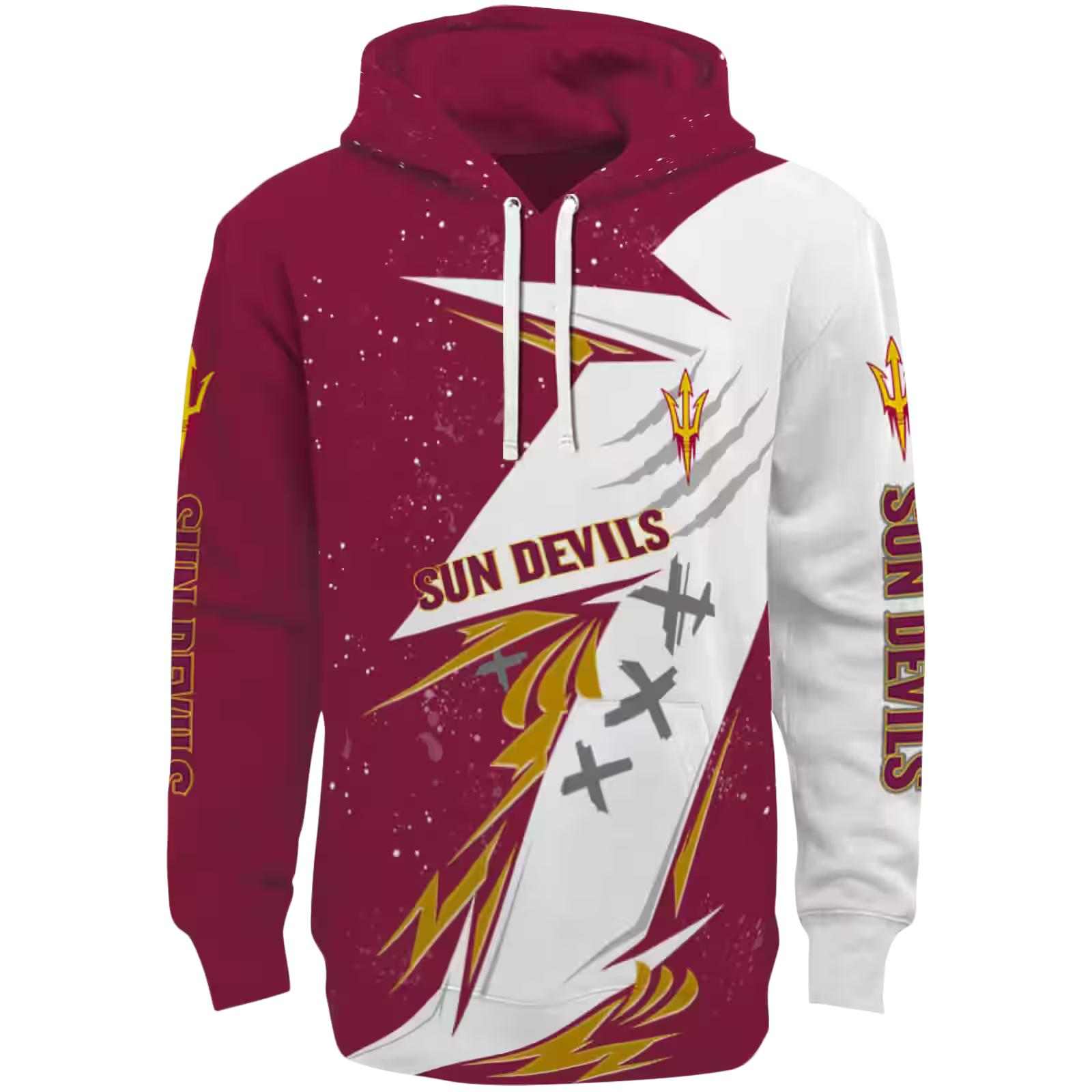 Arizona State Sun Devils Dynamic Slash Maroon White Hoodie