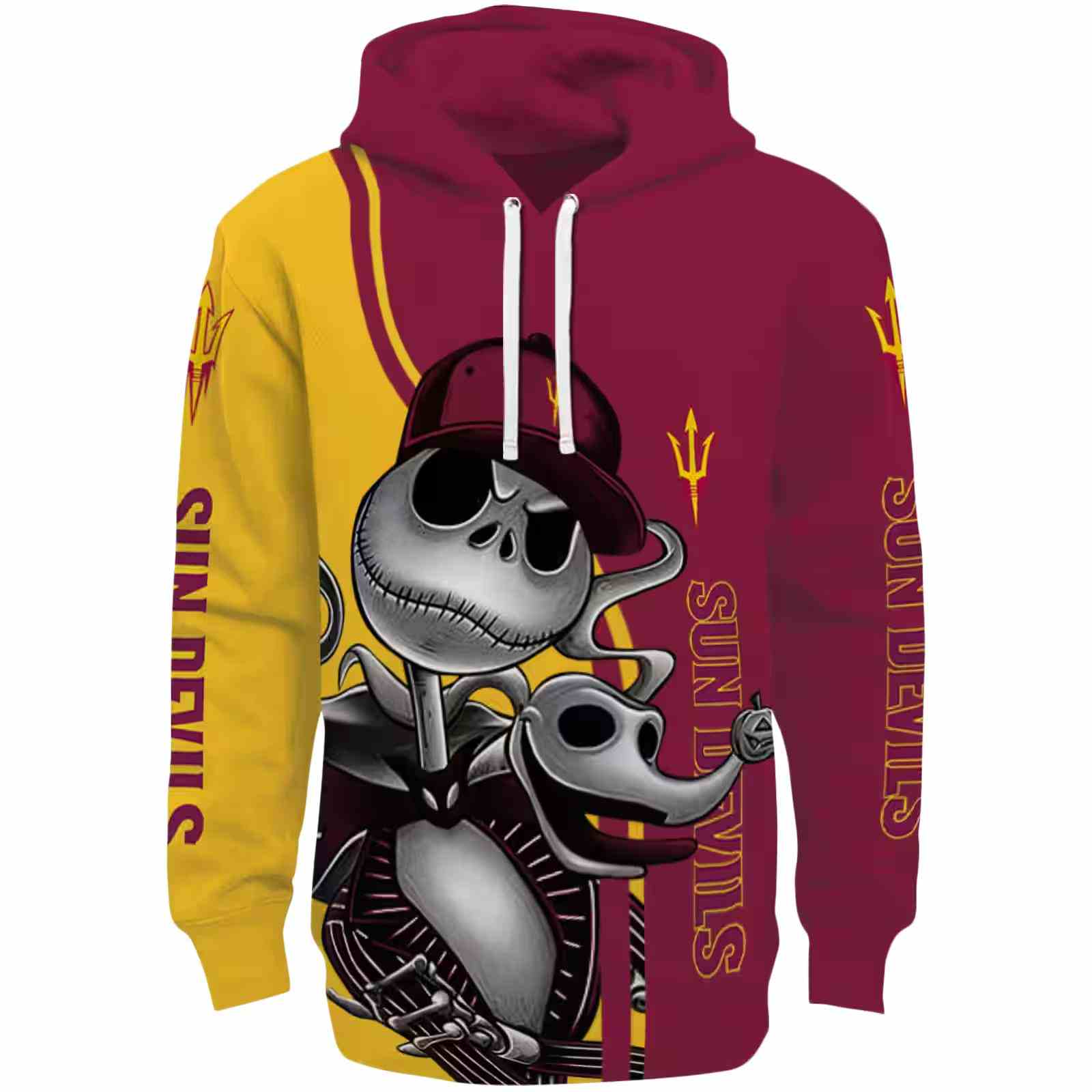 Arizona State Sun Devils Jack Skellington Maroon Hoodie