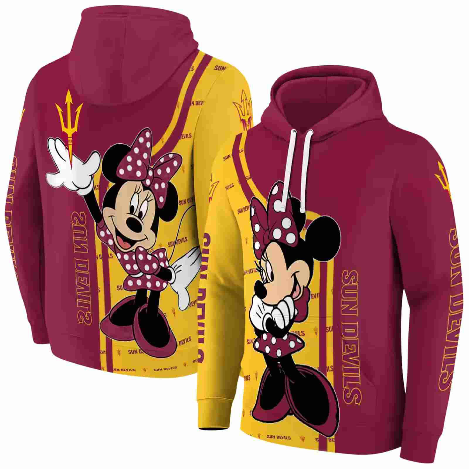 arizona state sun devils minnie mouse maroon hoodie fashion forward