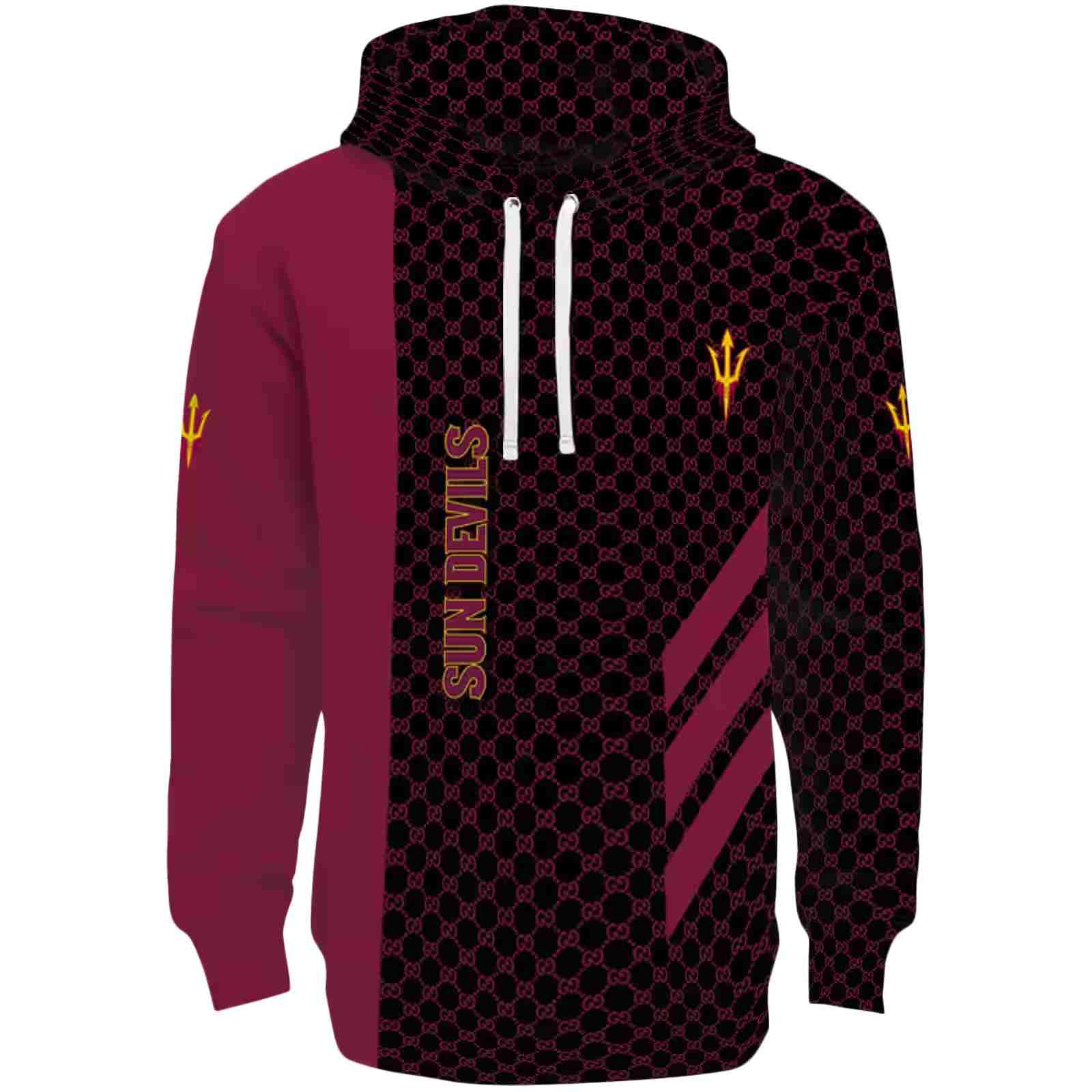 Arizona State Sun Devils Monogram Pattern Maroon Hoodie