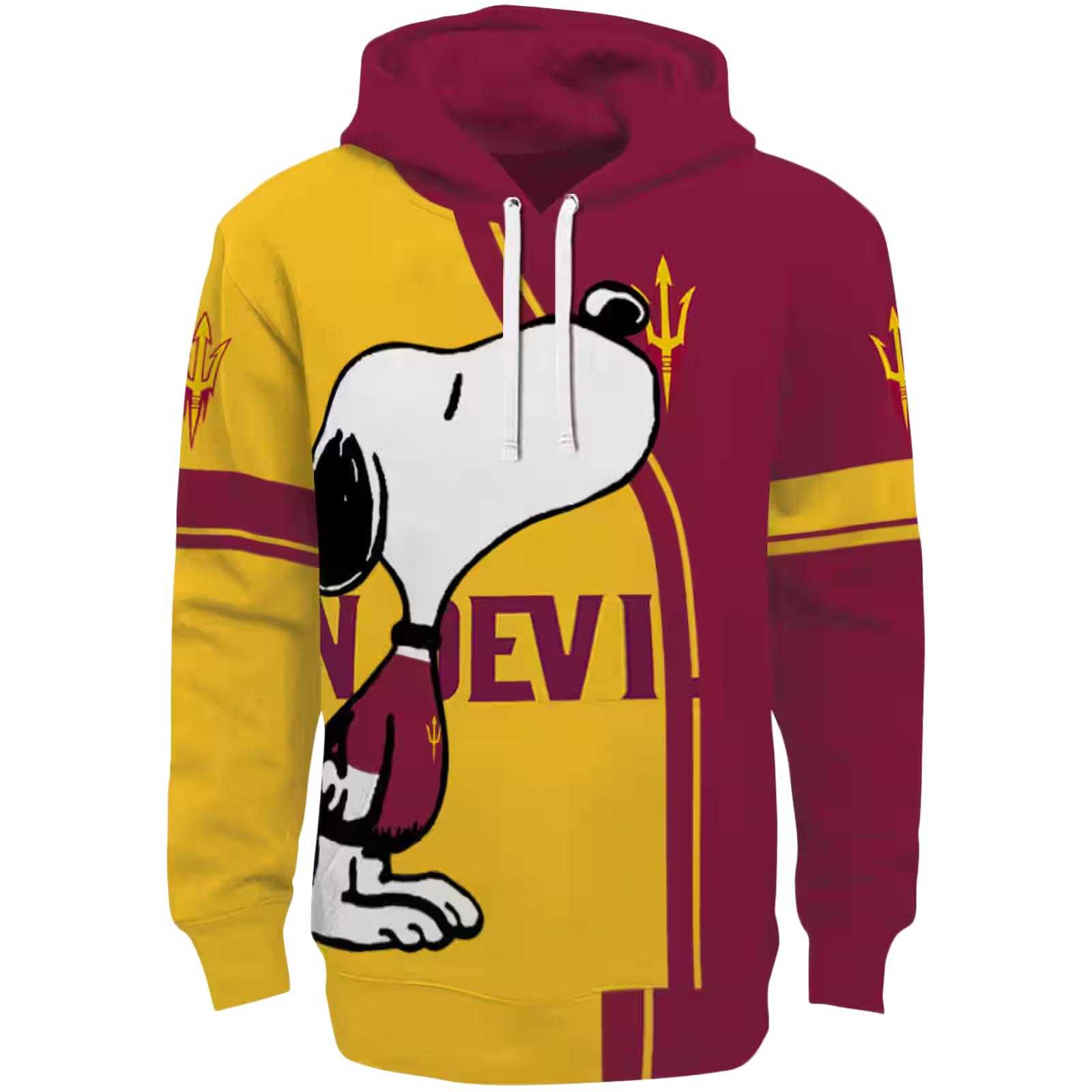 Arizona State Sun Devils Playful Snoopy Maroon Hoodie