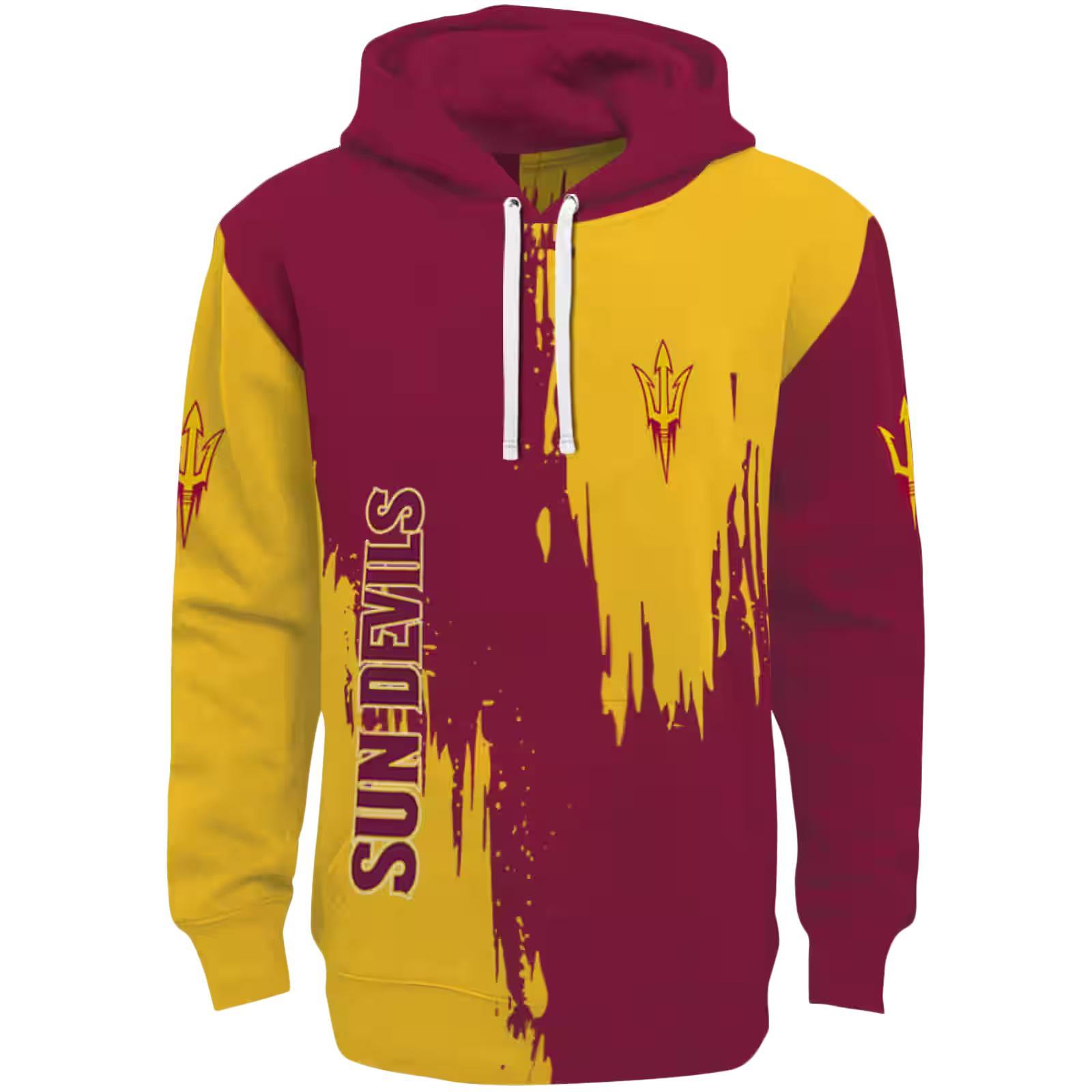 Arizona State Sun Devils Splatter Effect Maroon Hoodie