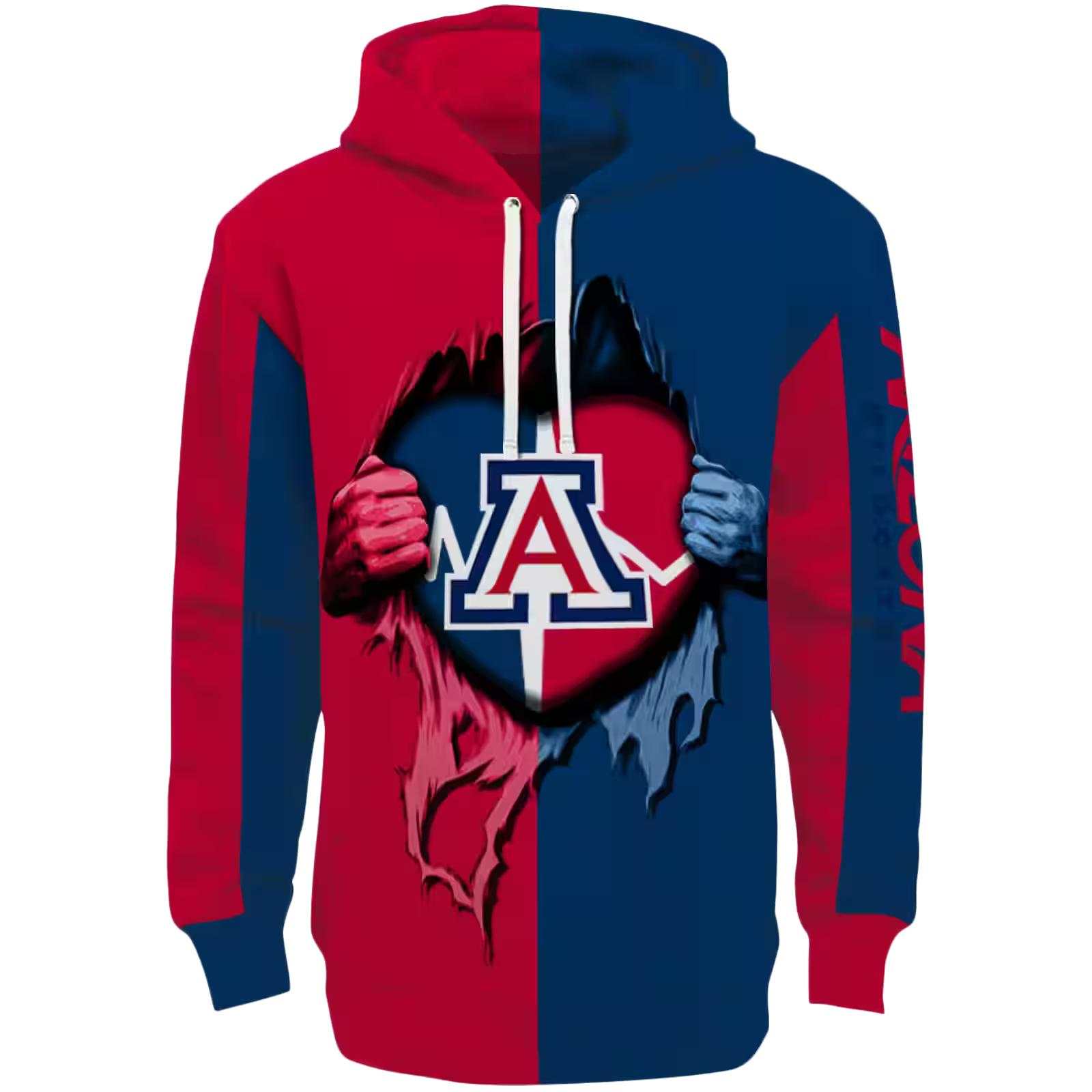 Arizona Wildcats Heartbeat Graphic Red Hoodie