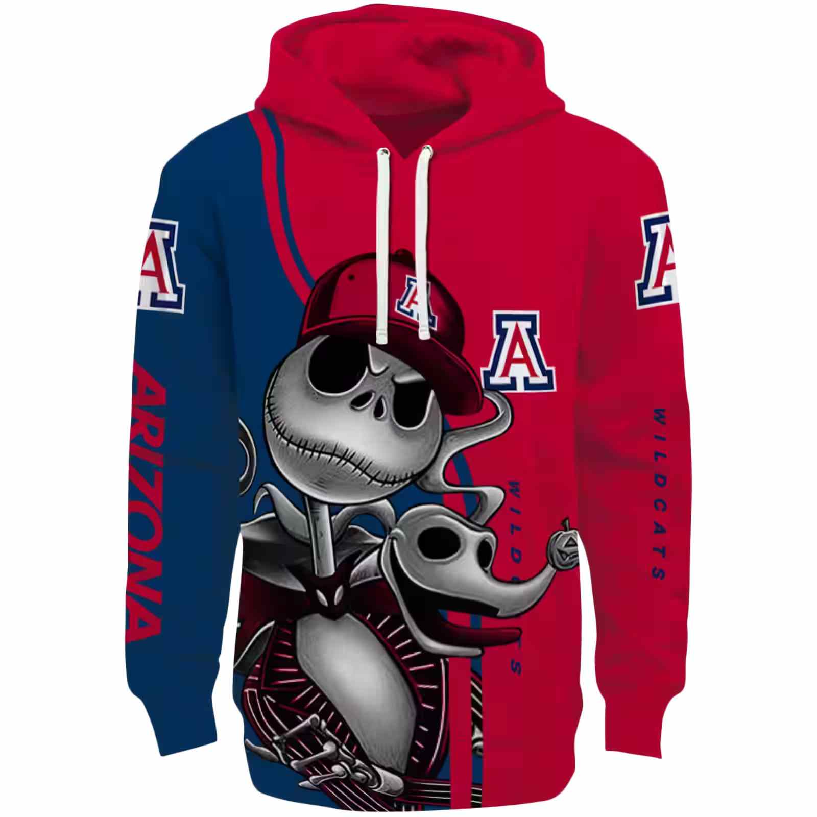 Arizona Wildcats Jack Skellington Red Hoodie