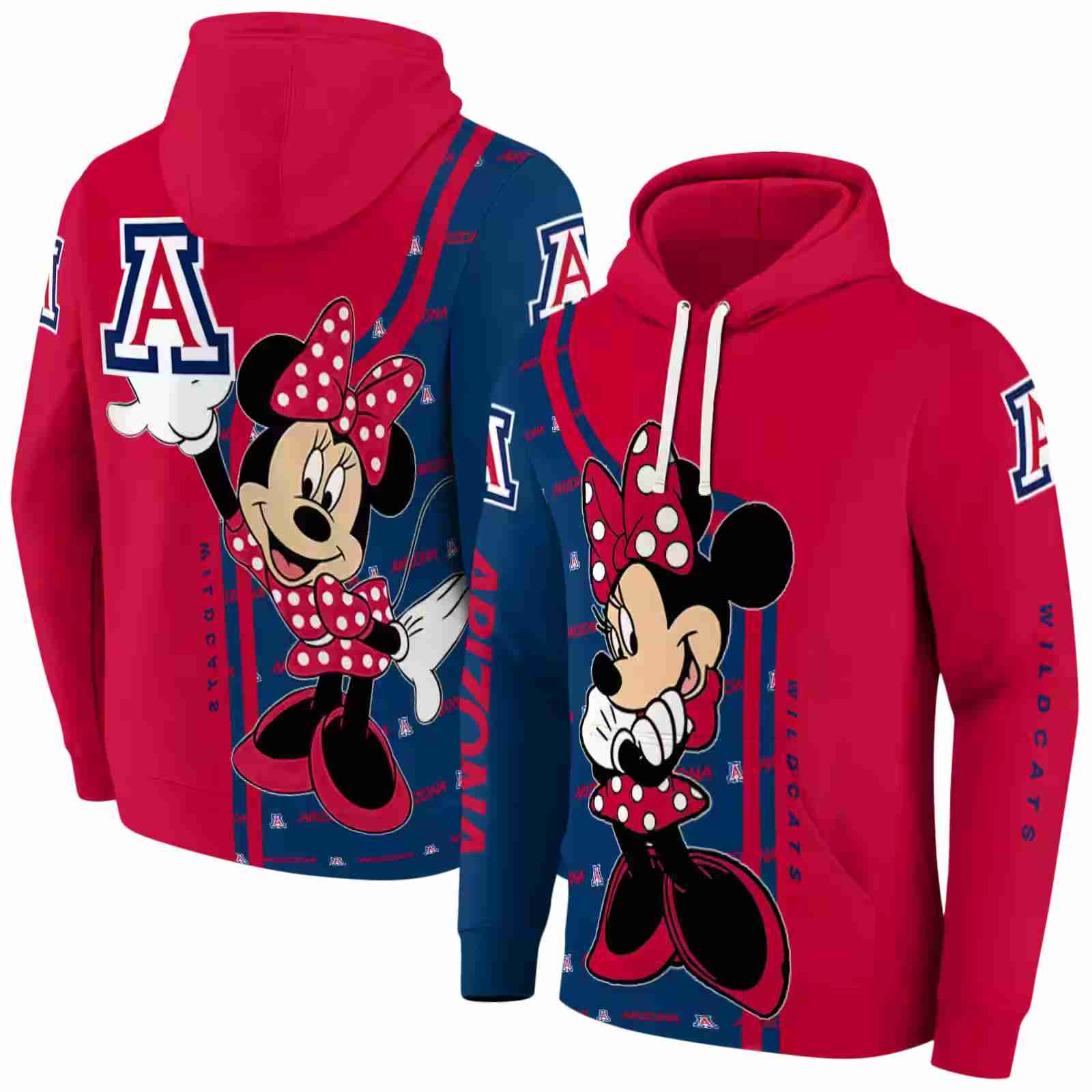 arizona wildcats minnie mouse red hoodie fashion forward