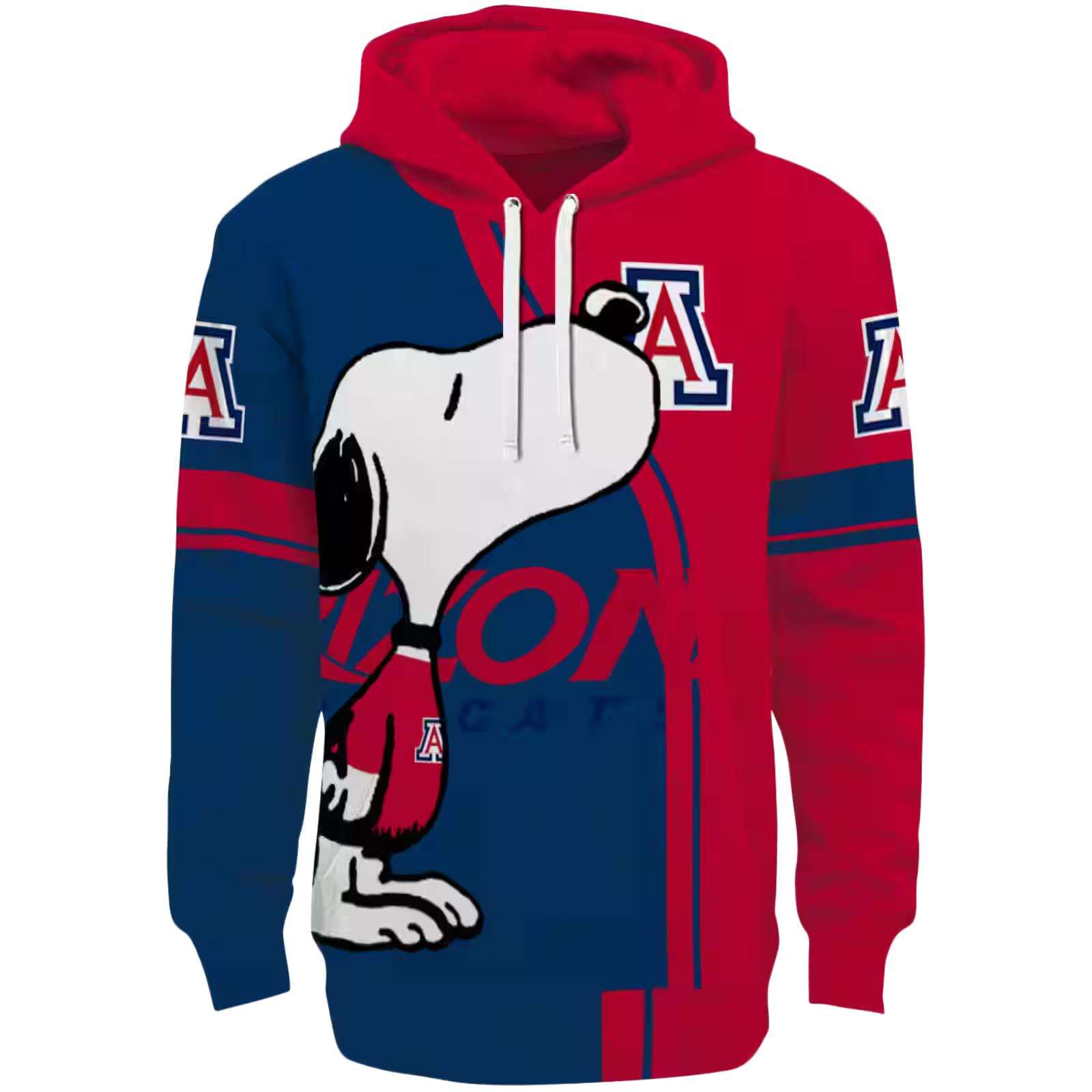 Arizona Wildcats Playful Snoopy Red Hoodie