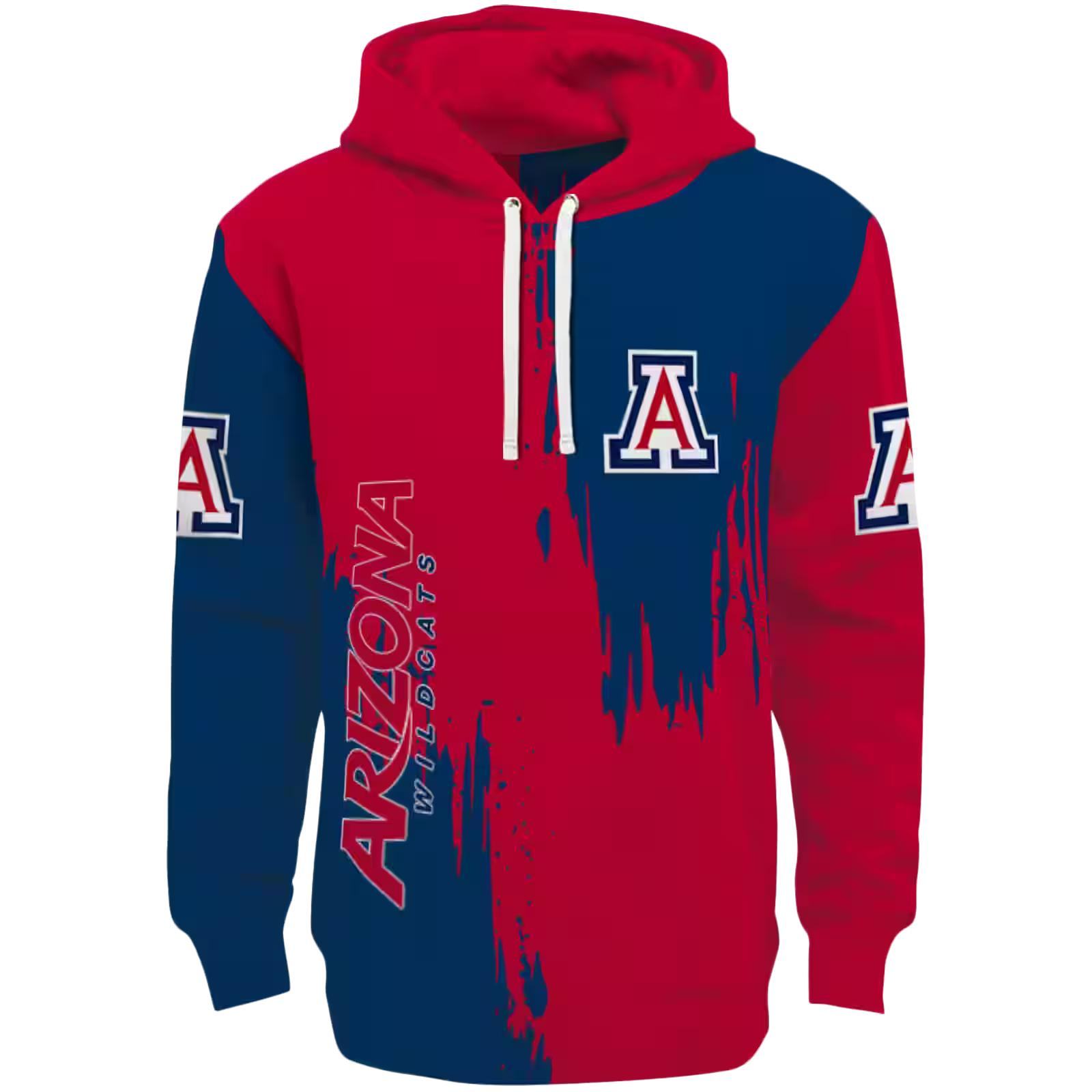 Arizona Wildcats Splatter Effect Red Hoodie