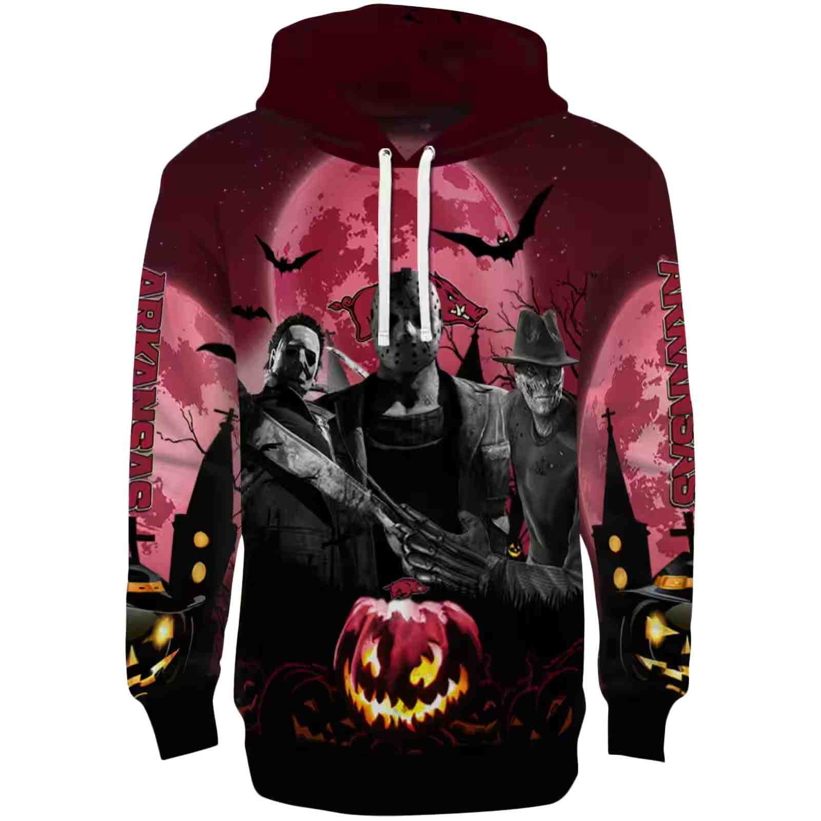 Arkansas Razorbacks Halloween Vibes Red Black Hoodie