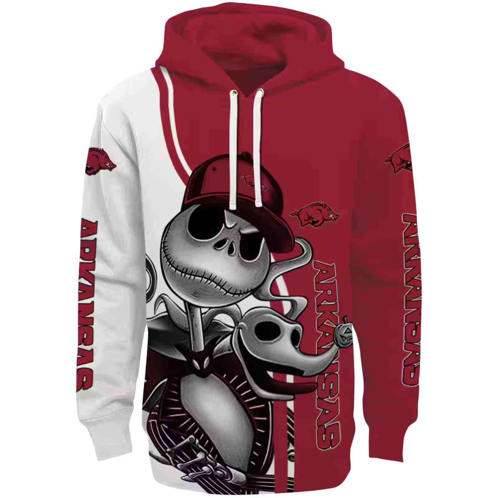 Arkansas Razorbacks Jack Skellington Red Hoodie