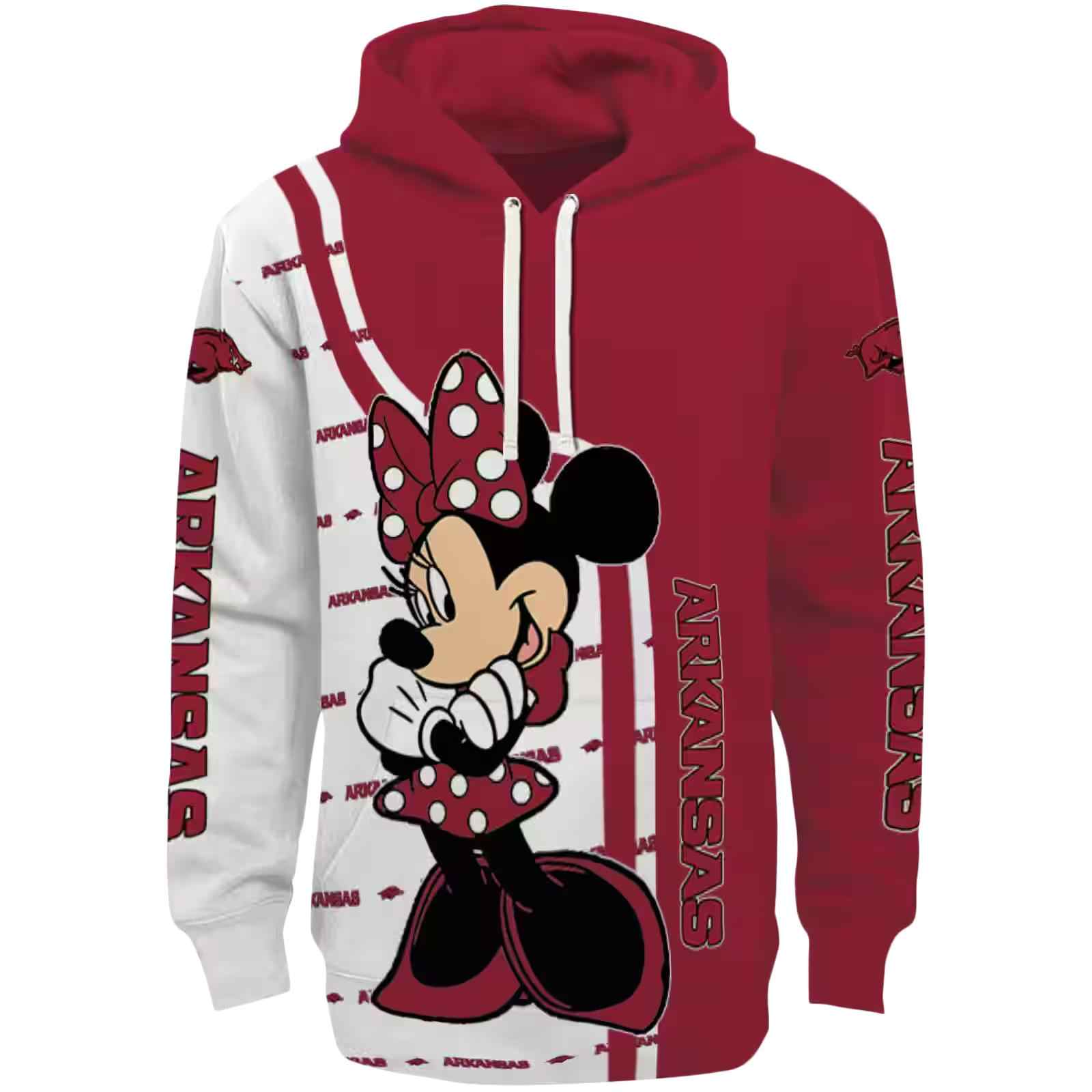 Arkansas Razorbacks Minnie Mouse Red Hoodie