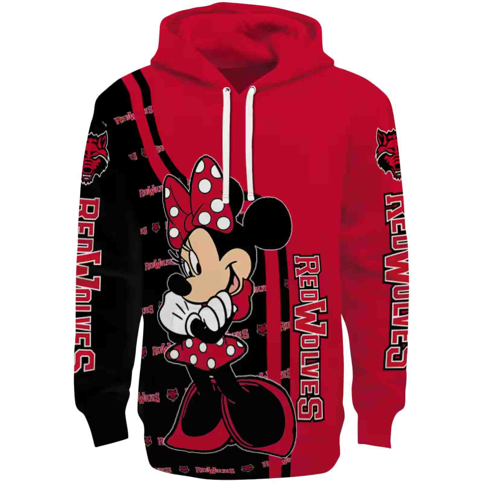 Arkansas State Red Wolves Minnie Mouse Scarlet Hoodie