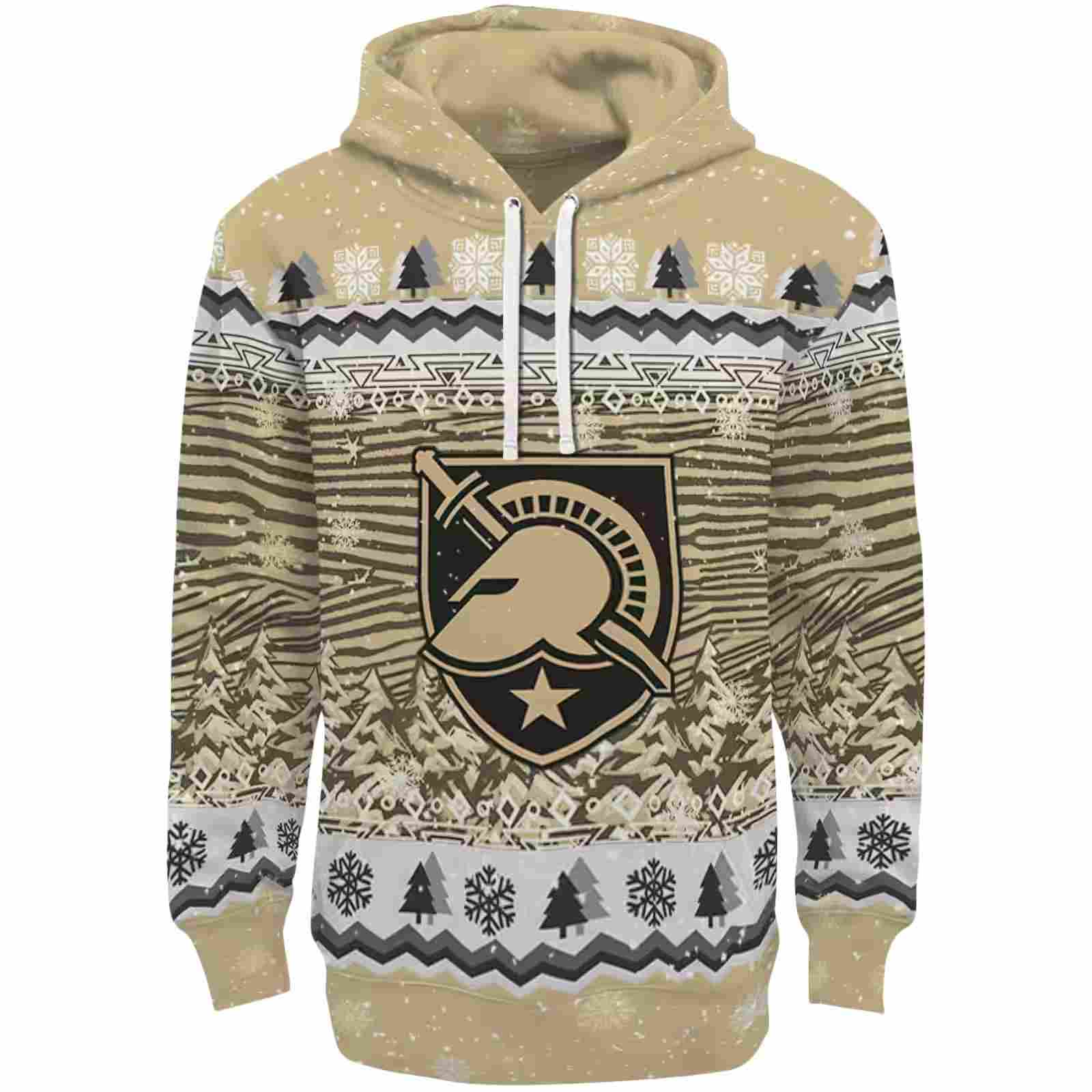 Army Black Knights Christmas Trees Gold Hoodie