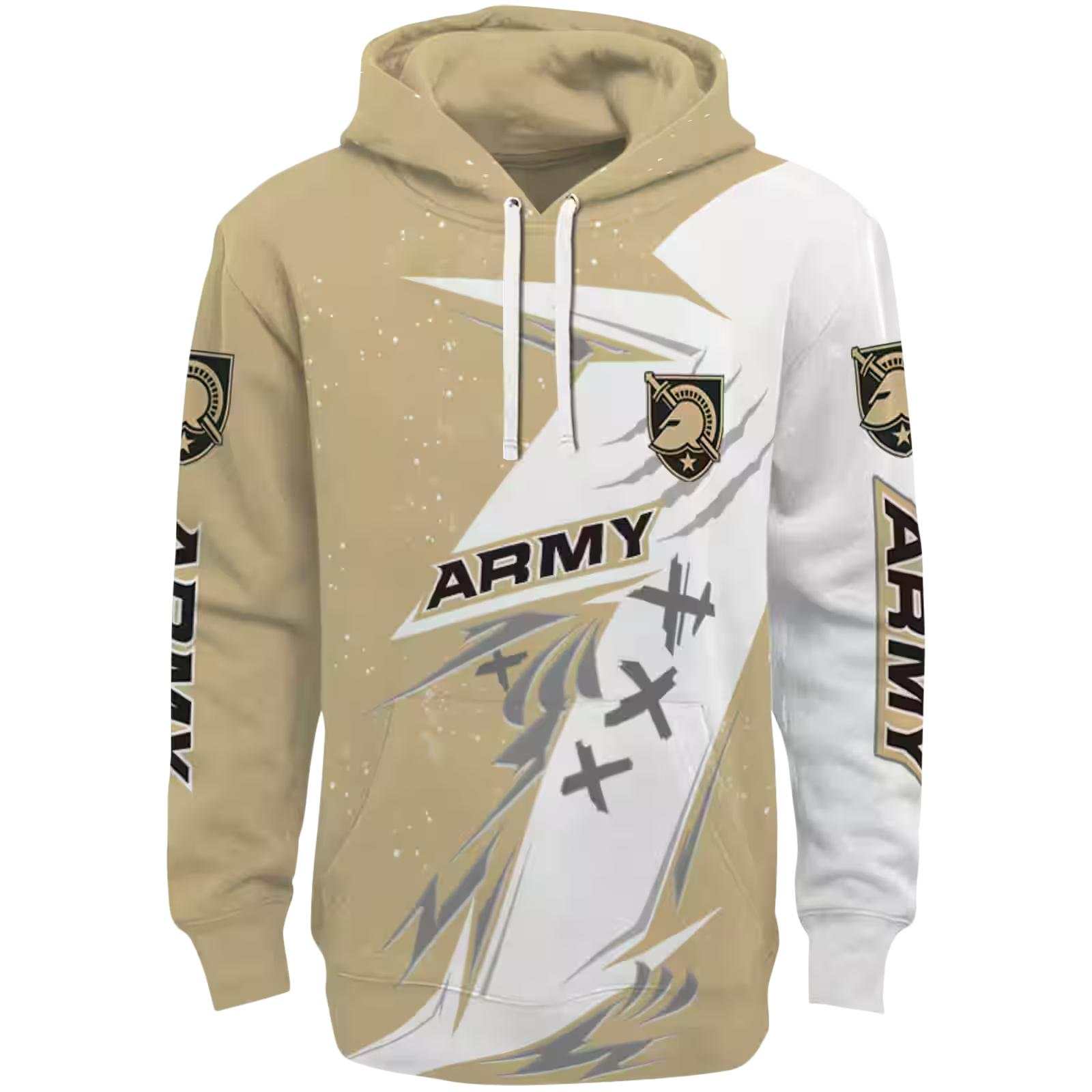 Army Black Knights Dynamic Slash Gold White Hoodie