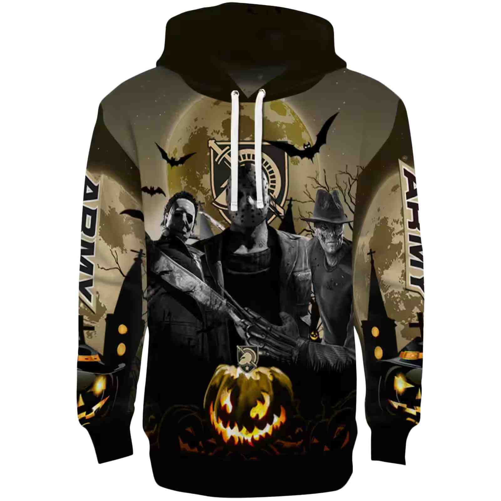 Army Black Knights Halloween Vibes Gold Black Hoodie