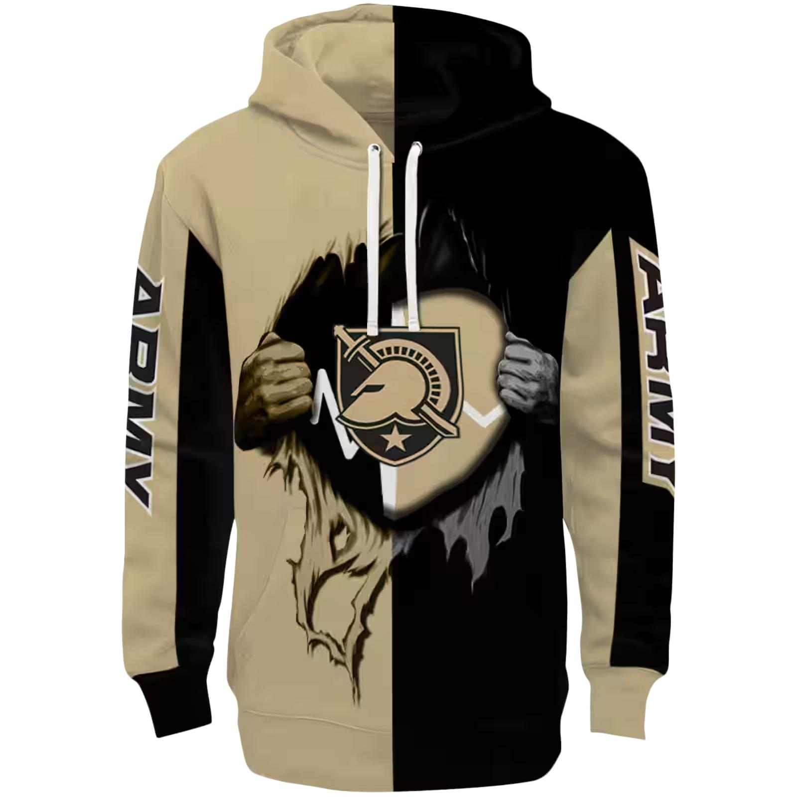 Army Black Knights Heartbeat Graphic Gold Hoodie