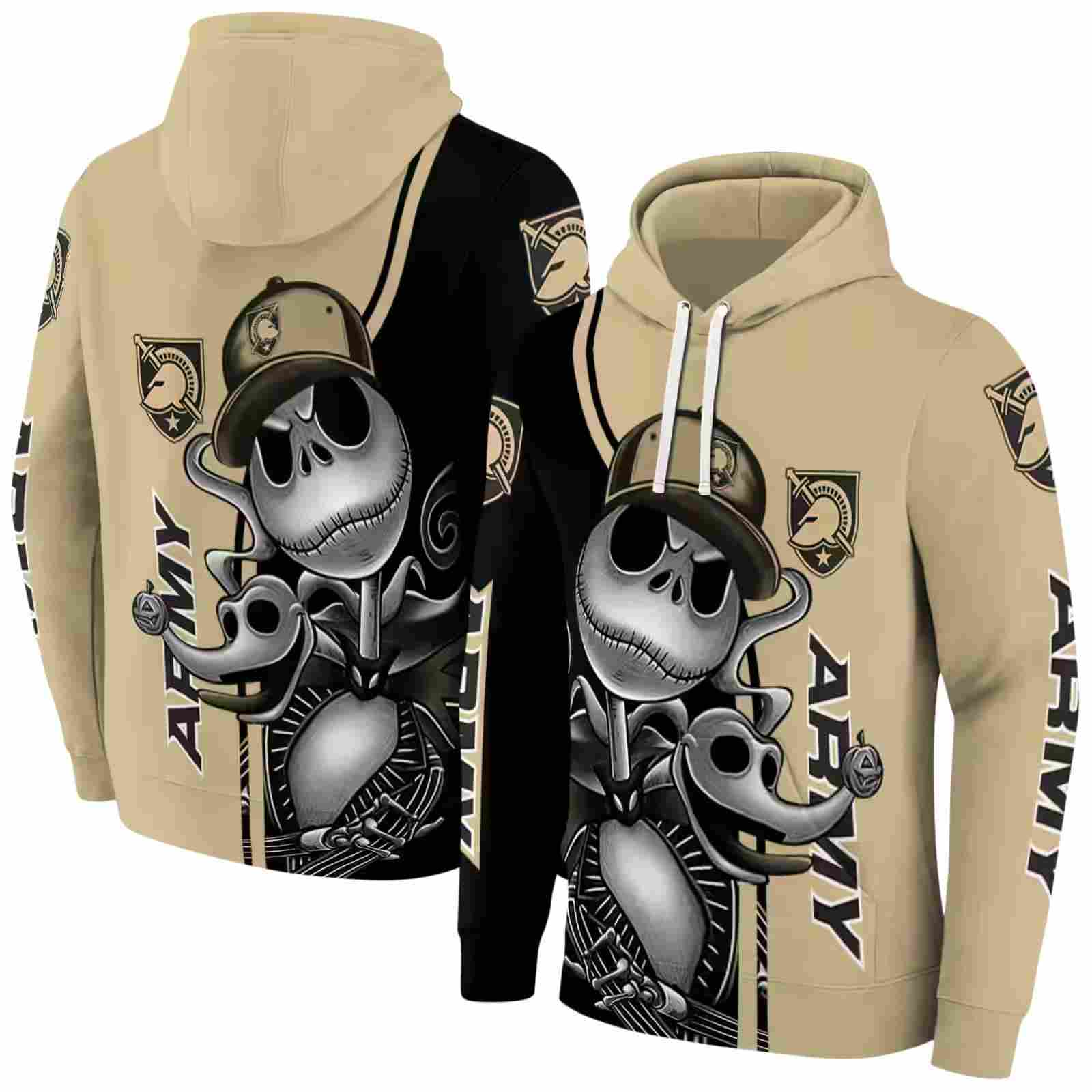 army black knights jack skellington gold hoodie fashion forward