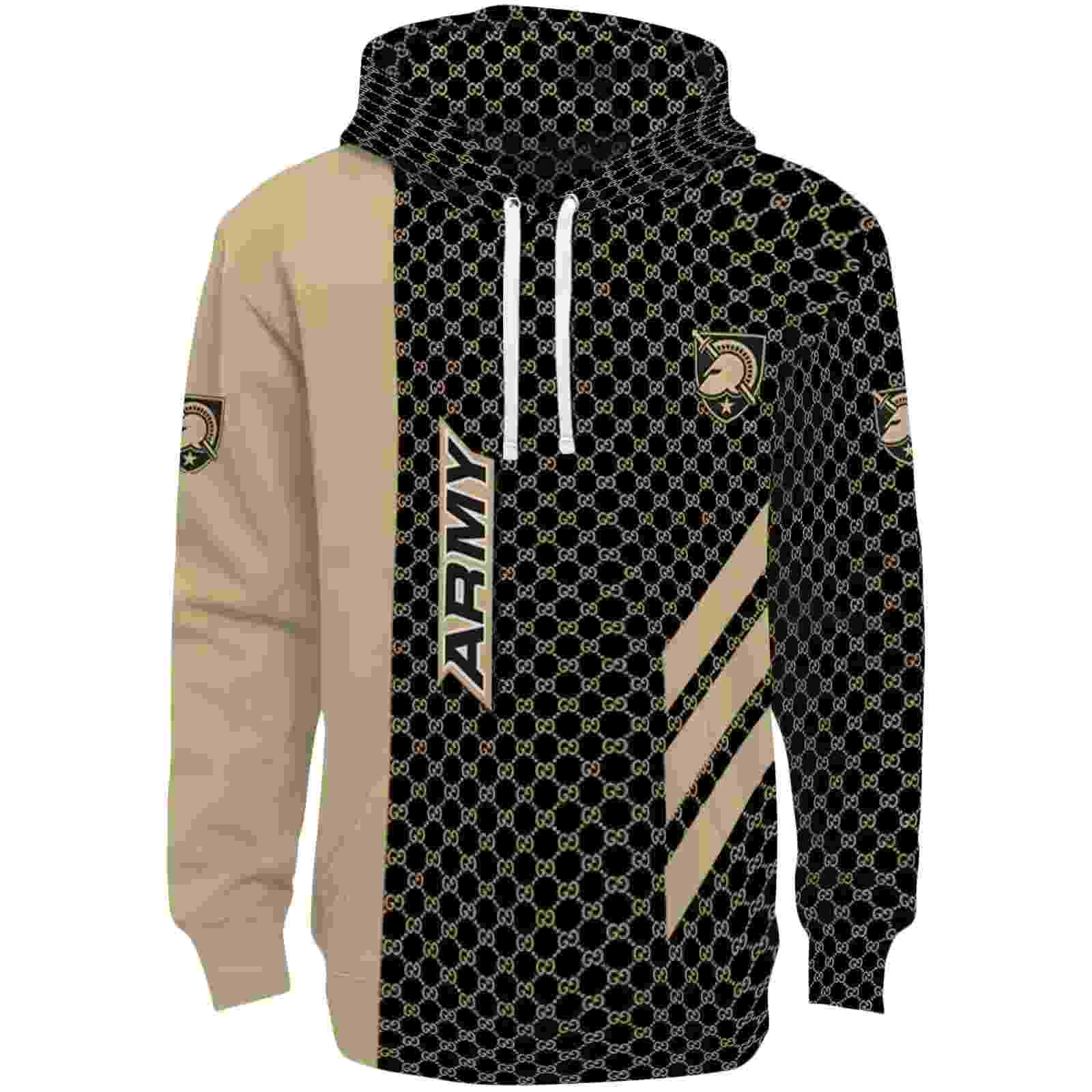 Army Black Knights Monogram Pattern Gold Hoodie