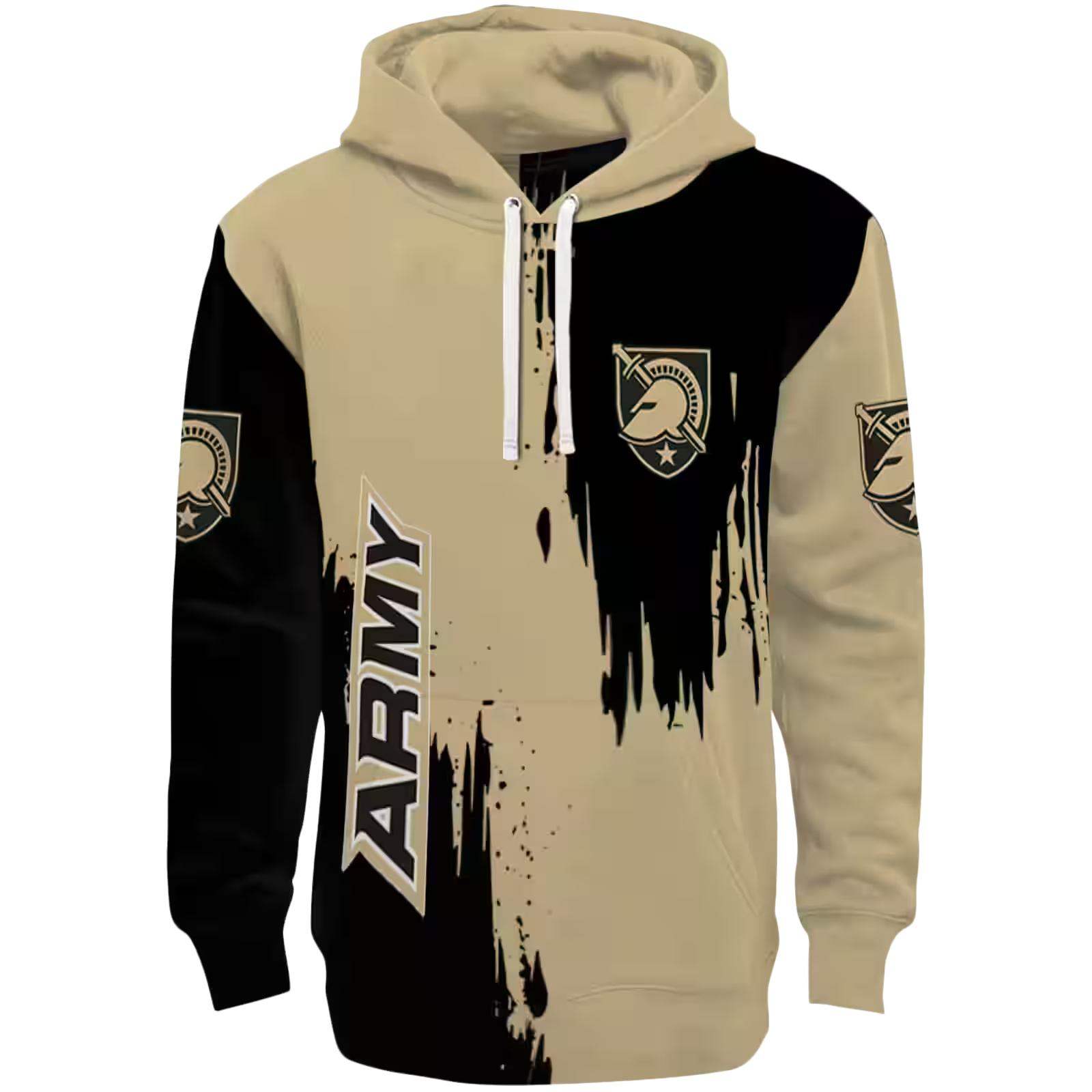 Army Black Knights Splatter Effect Gold Hoodie