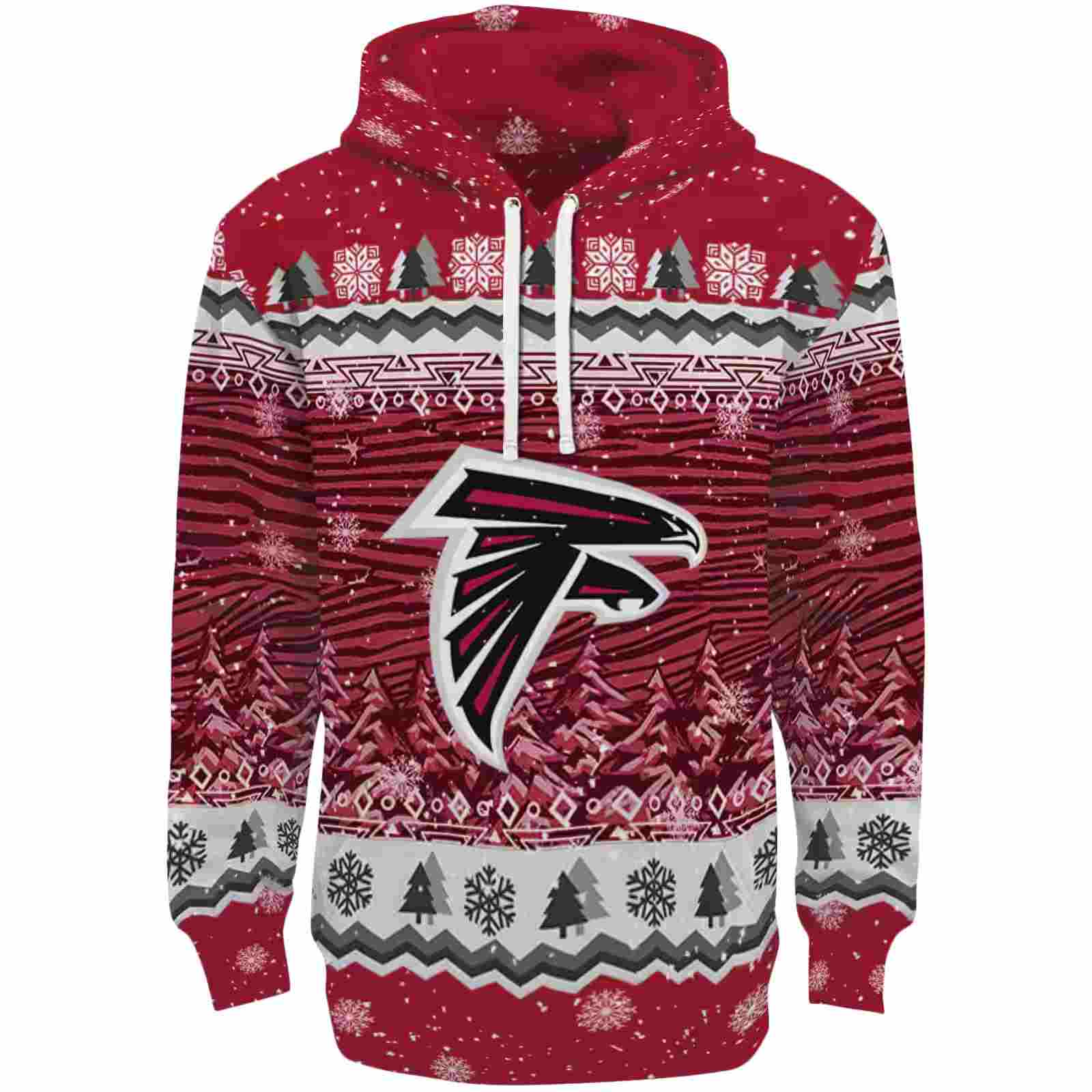 Atlanta Falcons Christmas Trees Red Hoodie