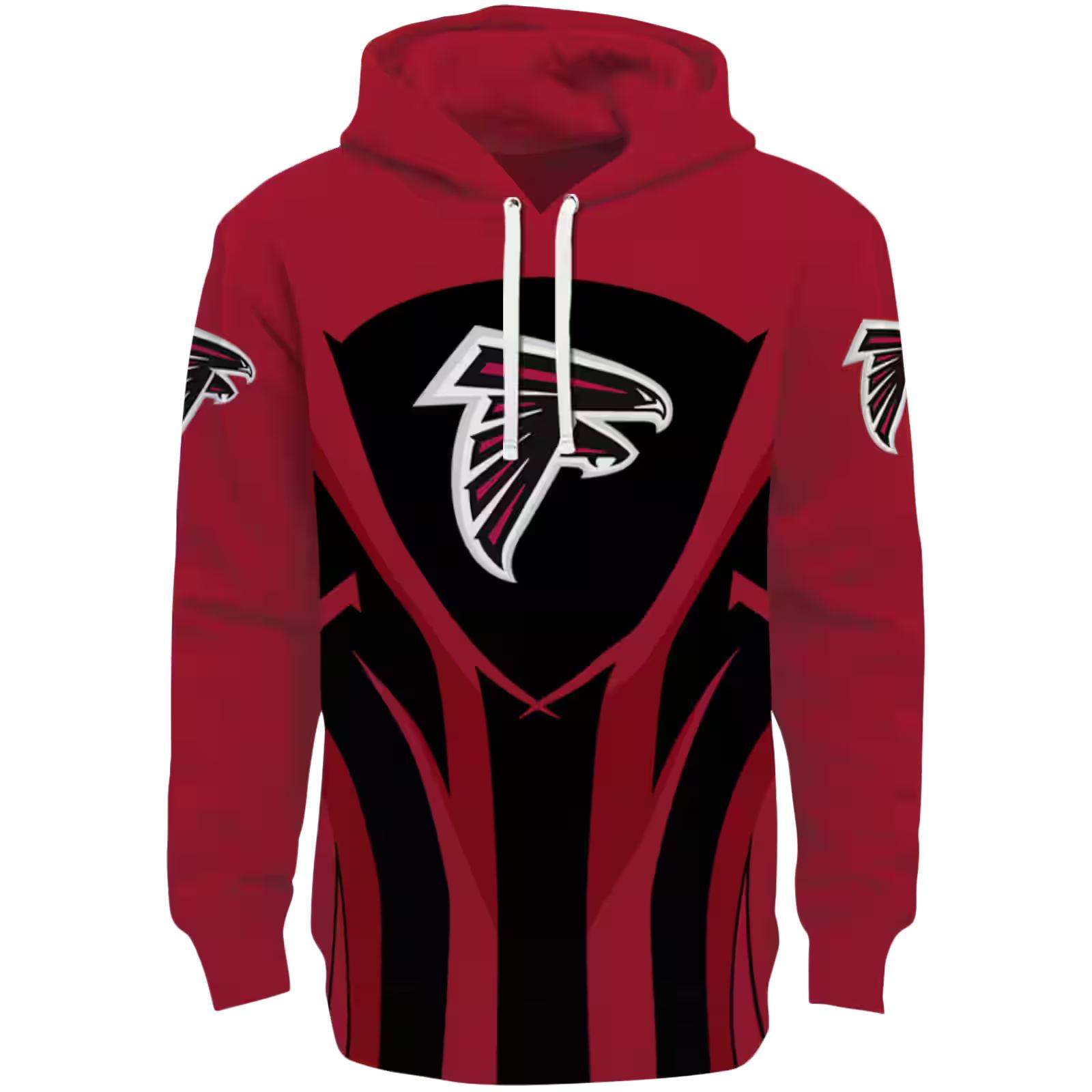 Atlanta Falcons Concentric Lines Red Black Hoodie