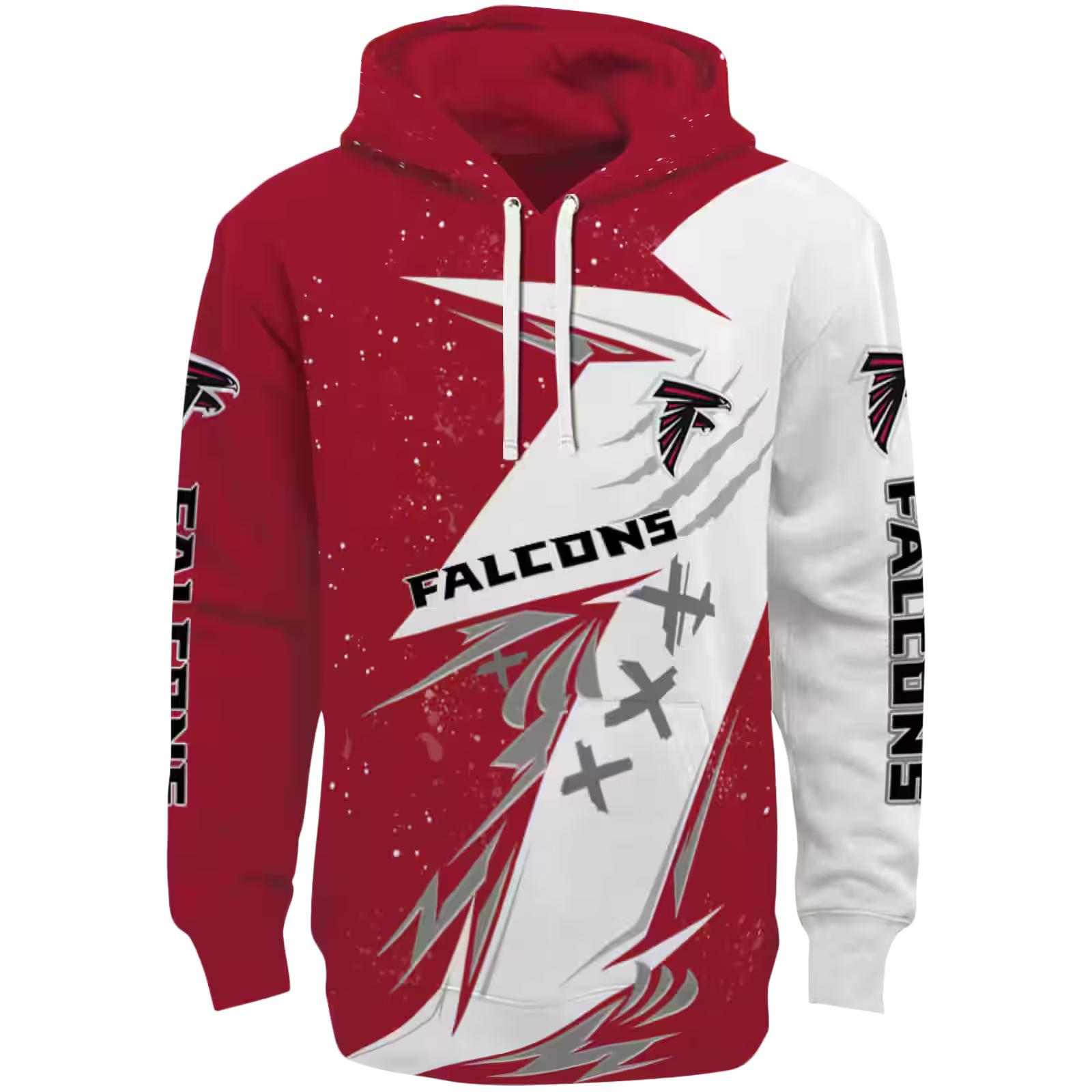 Atlanta Falcons Dynamic Slash Red White Hoodie