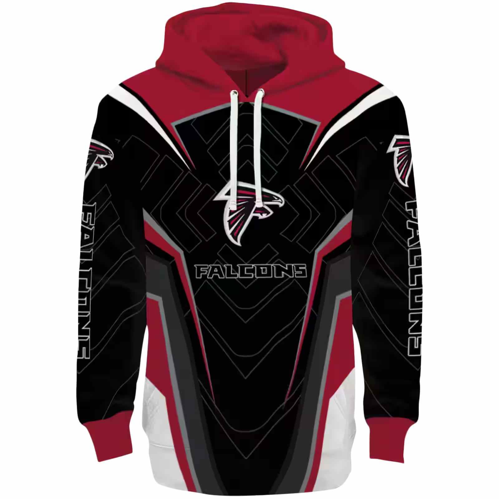 Atlanta Falcons Futuristic Pattern Red Black Hoodie