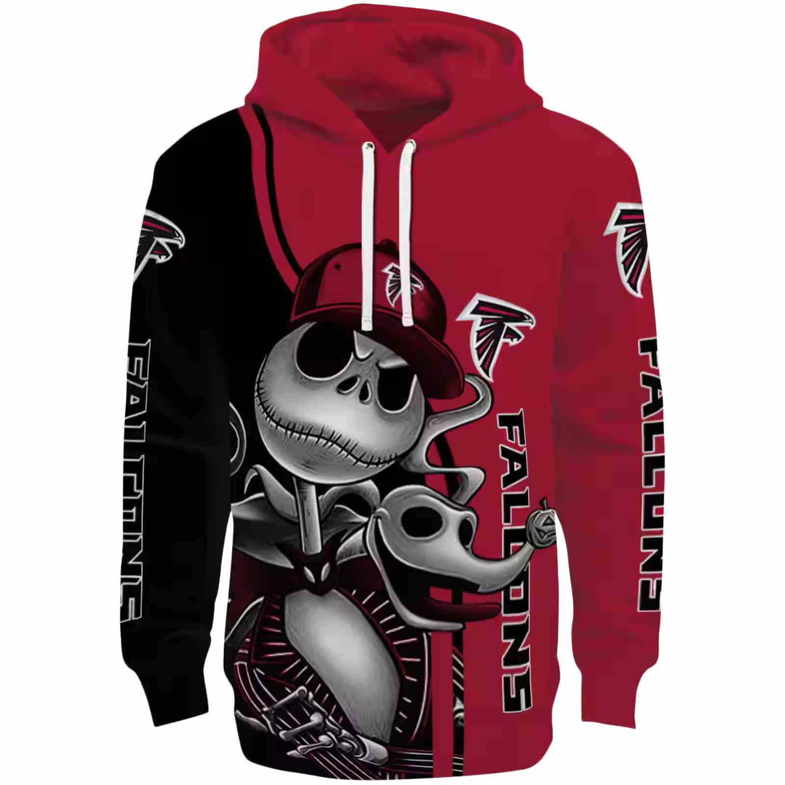 Atlanta Falcons Jack Skellington Red Hoodie