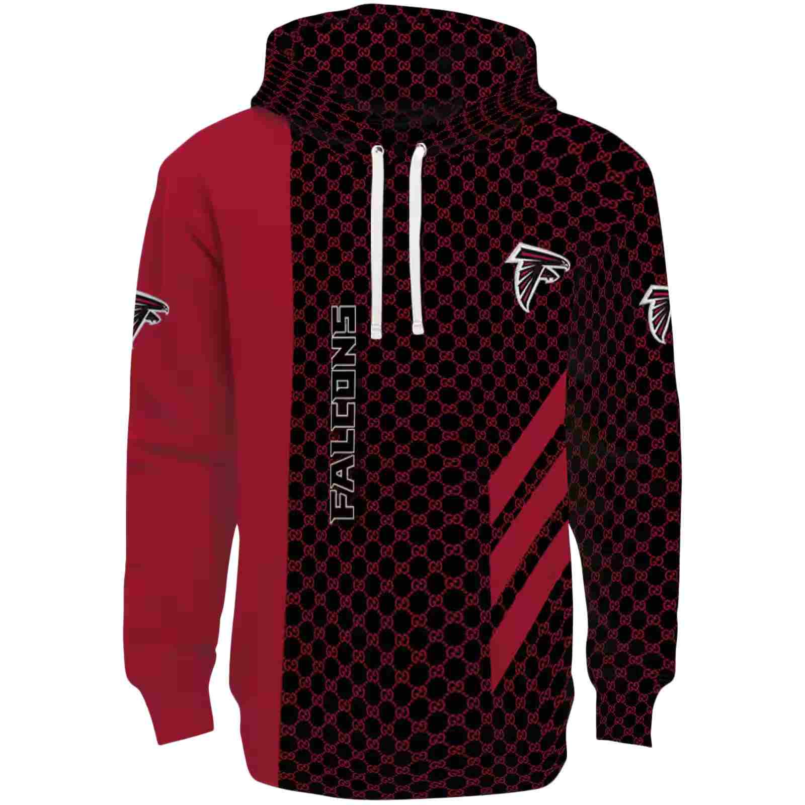 Atlanta Falcons Monogram Pattern Red Hoodie