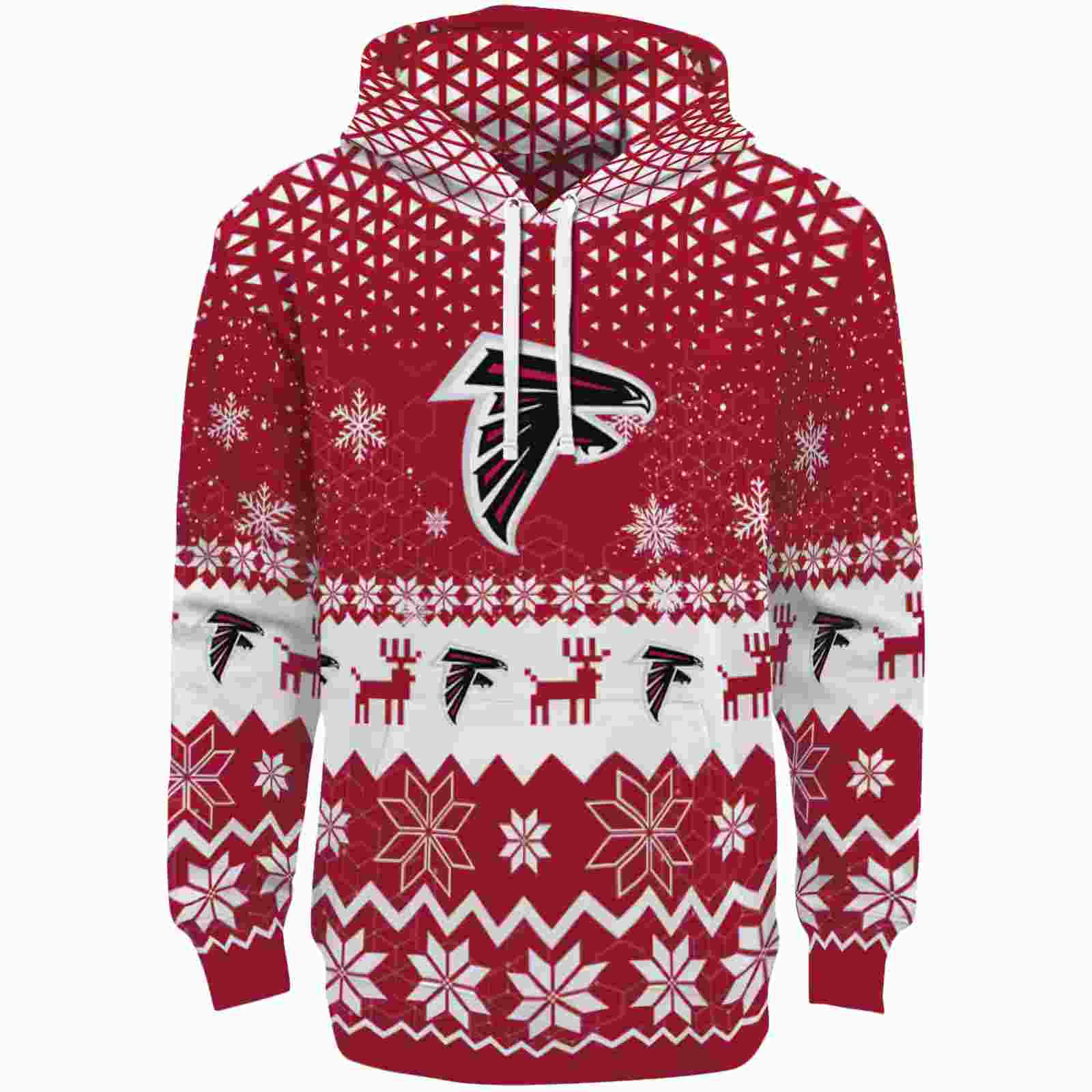 Atlanta Falcons Reindeer Motif Red Hoodie