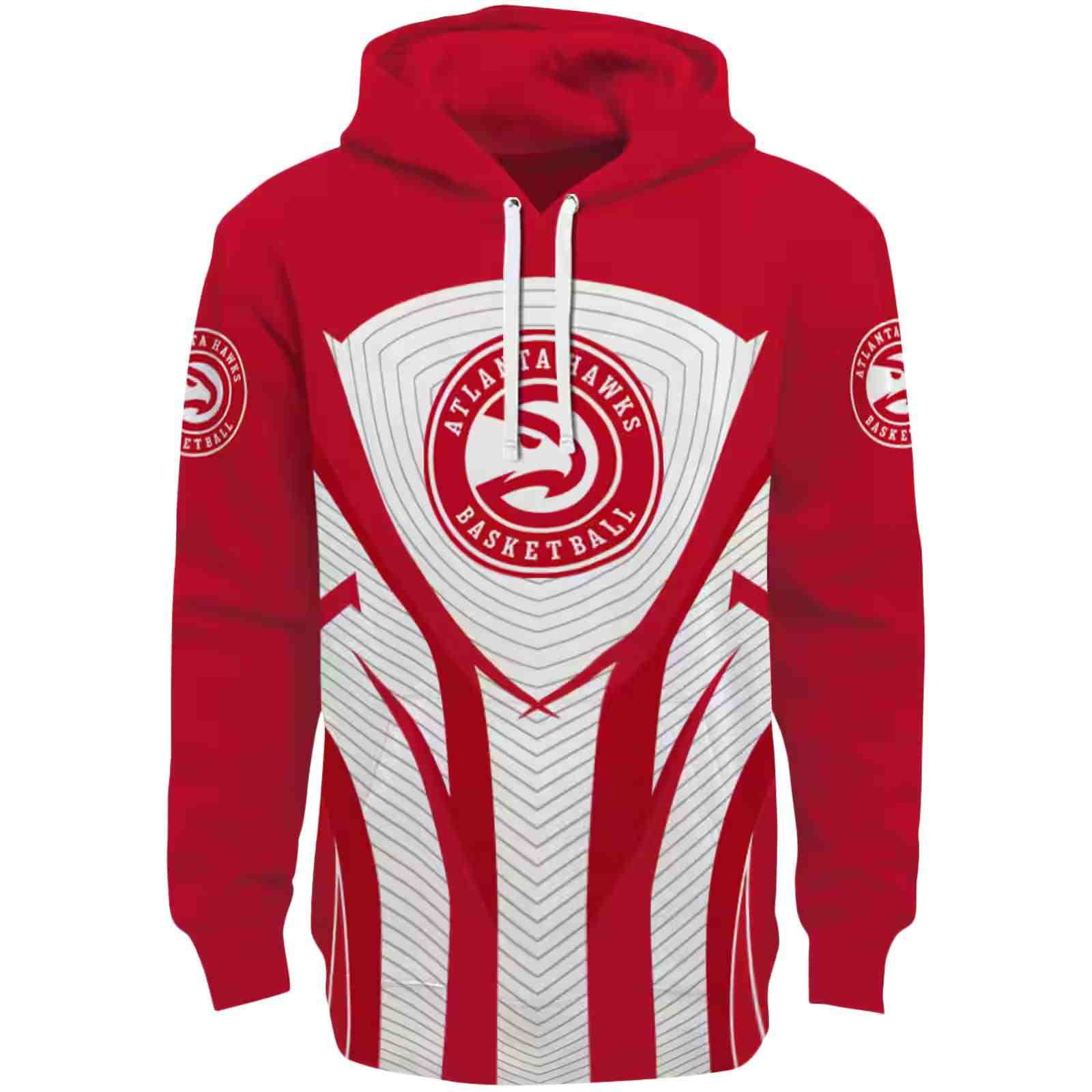 Atlanta Hawks Concentric Lines Red Black Hoodie