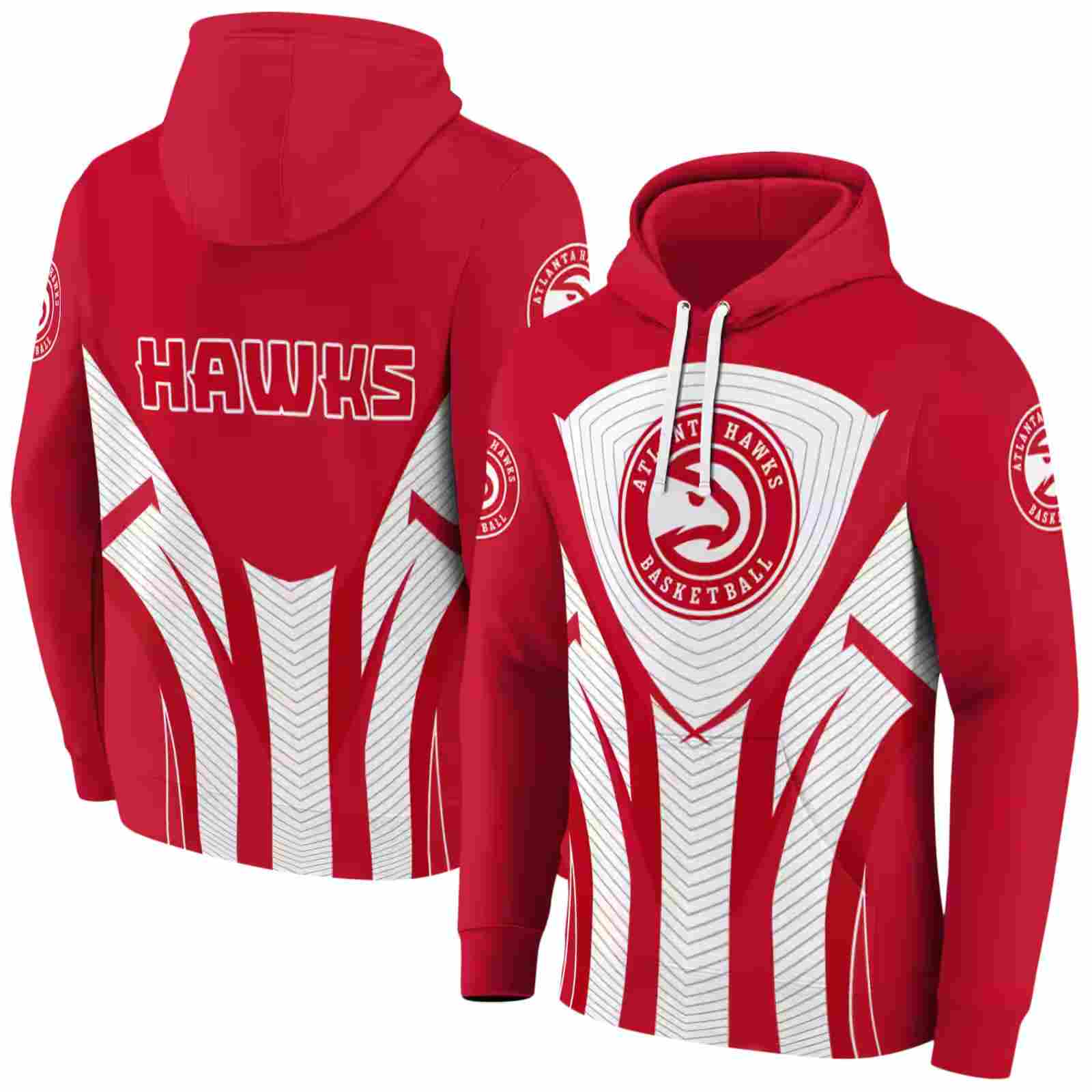 atlanta hawks concentric lines red black hoodie fashion forward