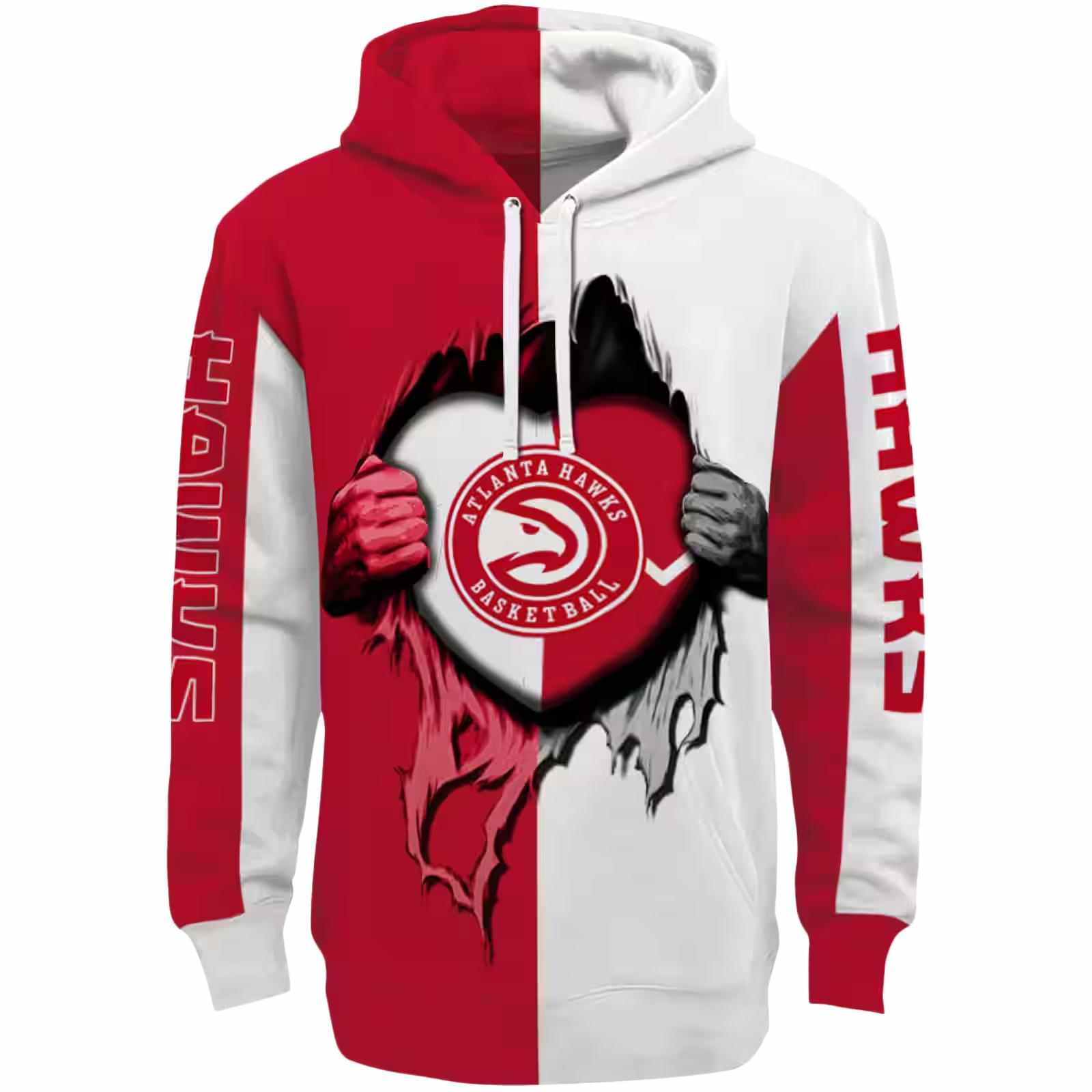 Atlanta Hawks Heartbeat Graphic Red Hoodie