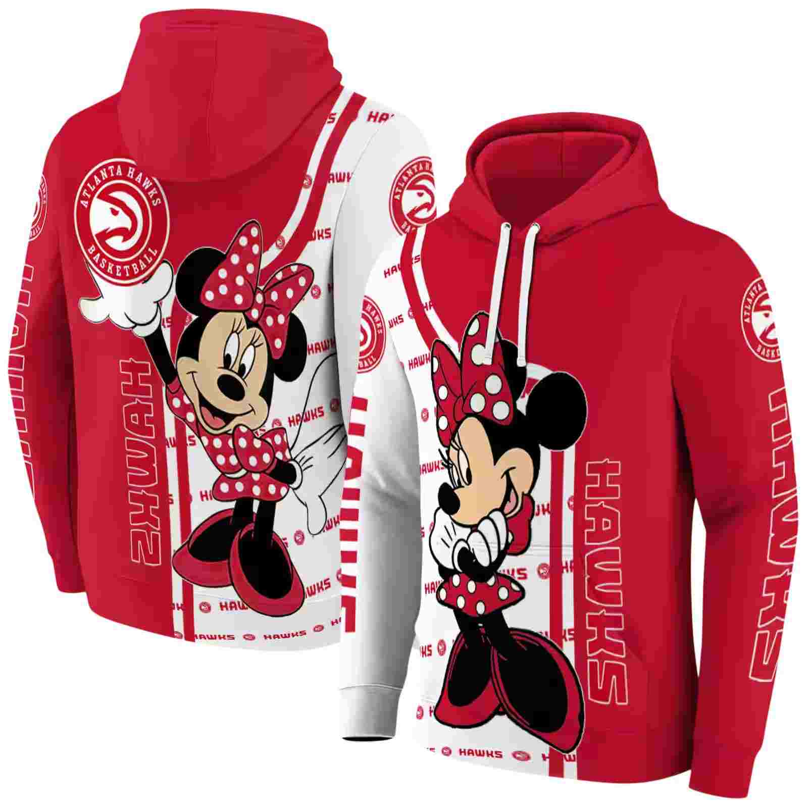 atlanta hawks minnie mouse red hoodie fashion forward