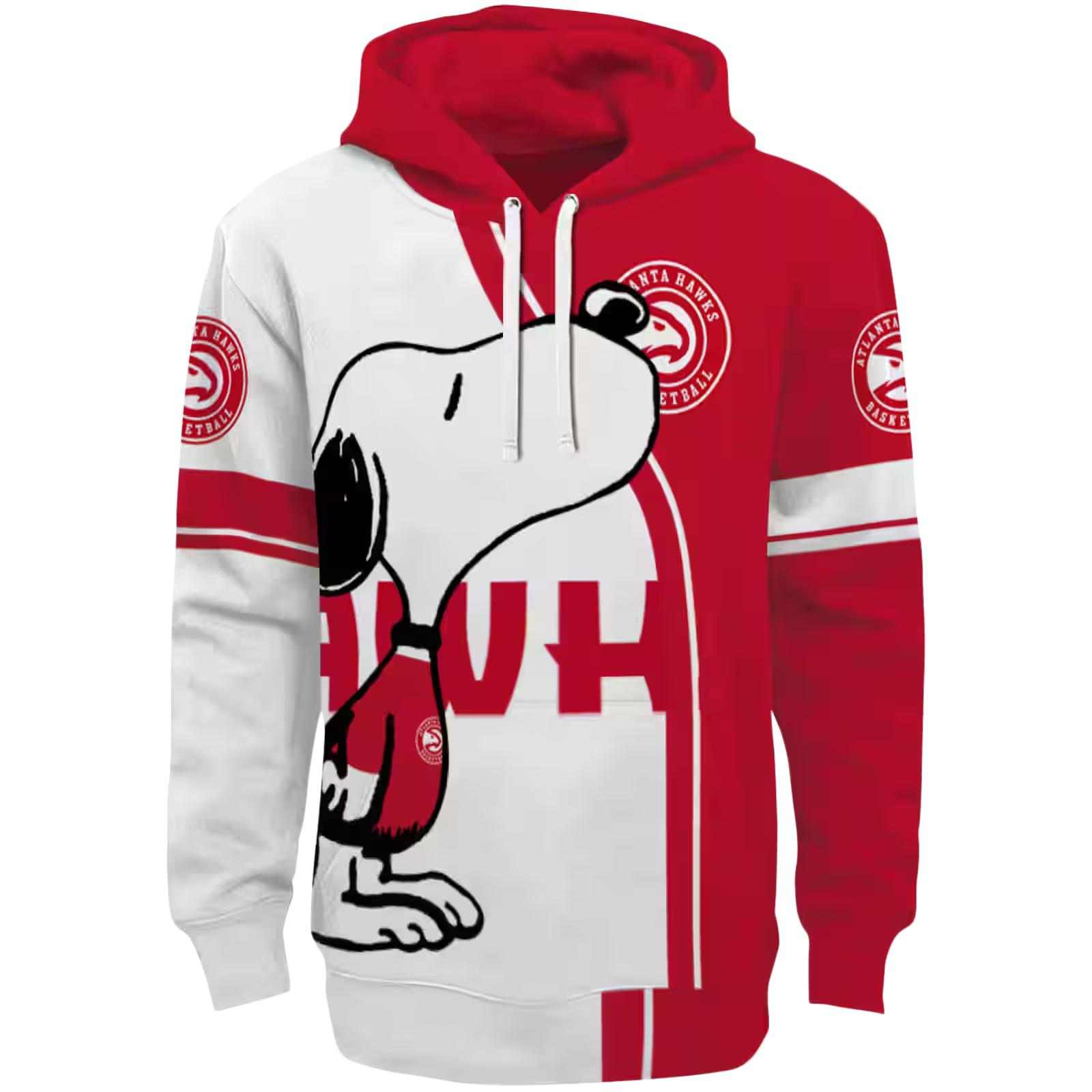 Atlanta Hawks Playful Snoopy Red Hoodie