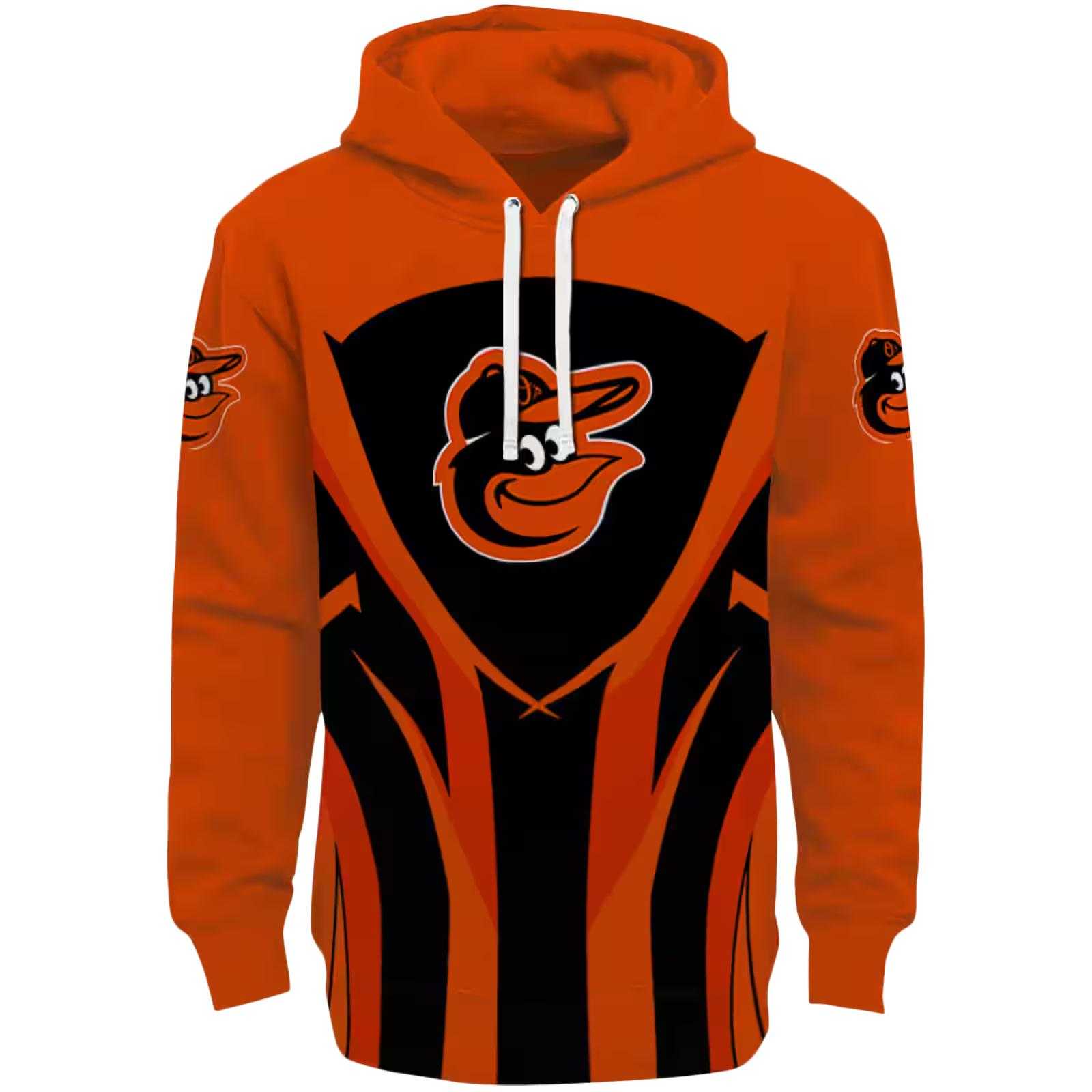 Baltimore Orioles Concentric Lines Orange Black Hoodie