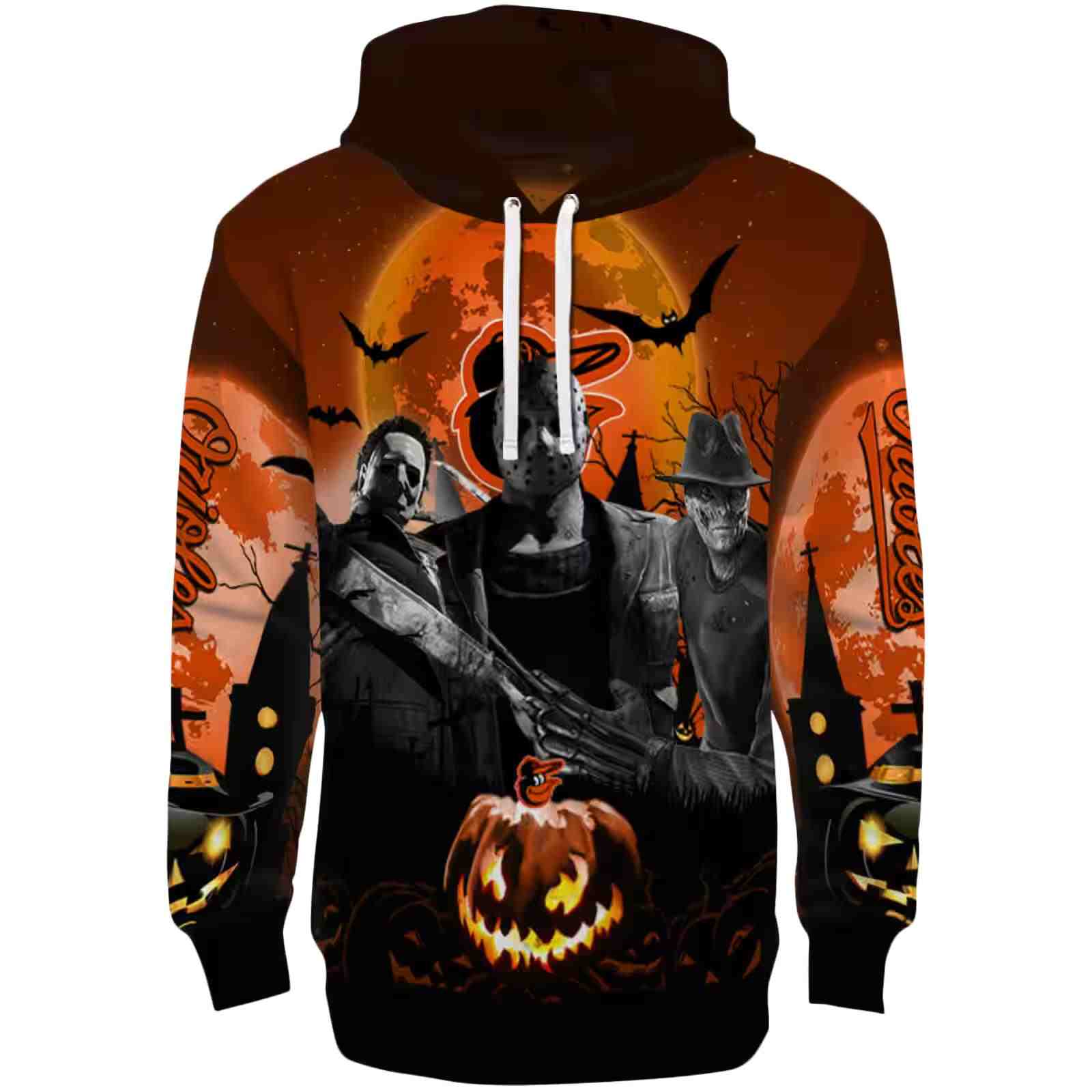 Baltimore Orioles Halloween Vibes Orange Black Hoodie