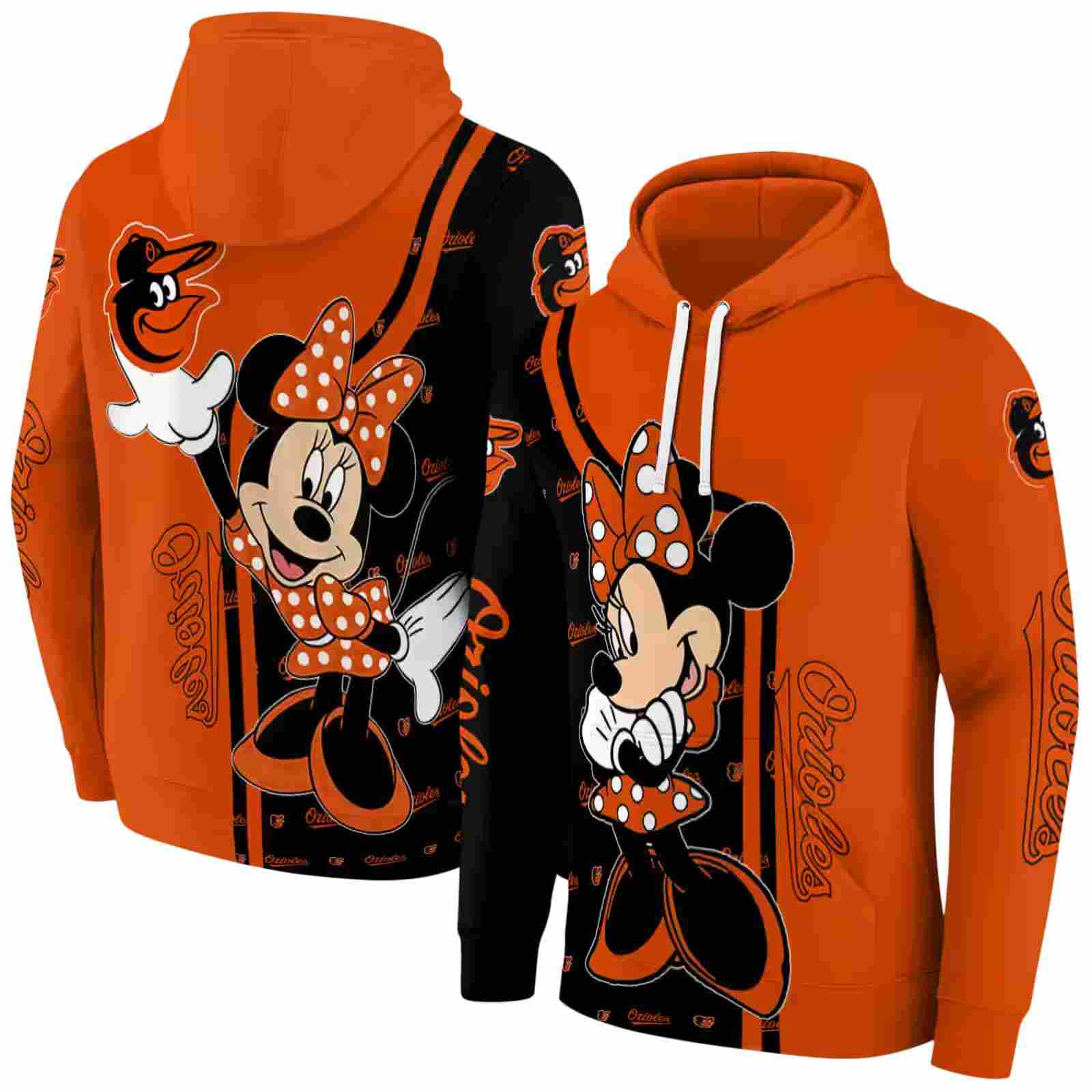 baltimore orioles minnie mouse orange hoodie fashion forward