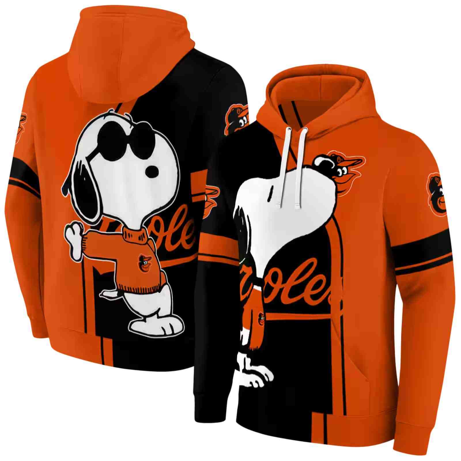 baltimore orioles playful snoopy orange hoodie fashion forward