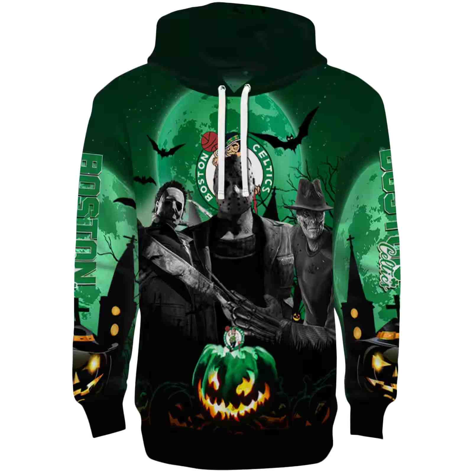 Boston Celtics Halloween Vibes Green Black Hoodie