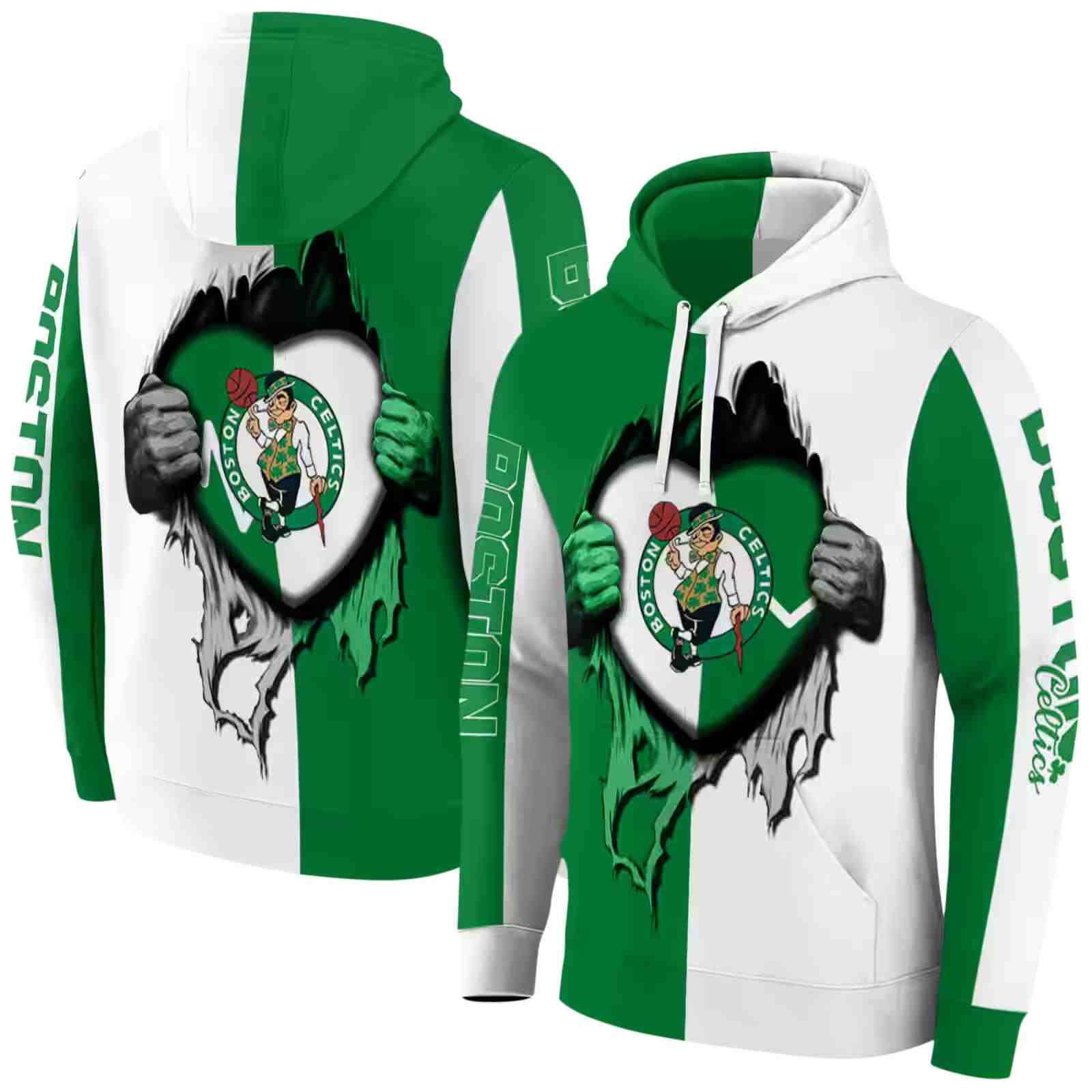 boston celtics heartbeat graphic green hoodie fashion forward