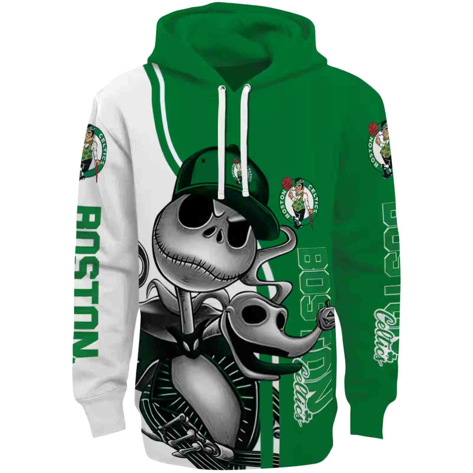 Boston Celtics Jack Skellington Green Hoodie