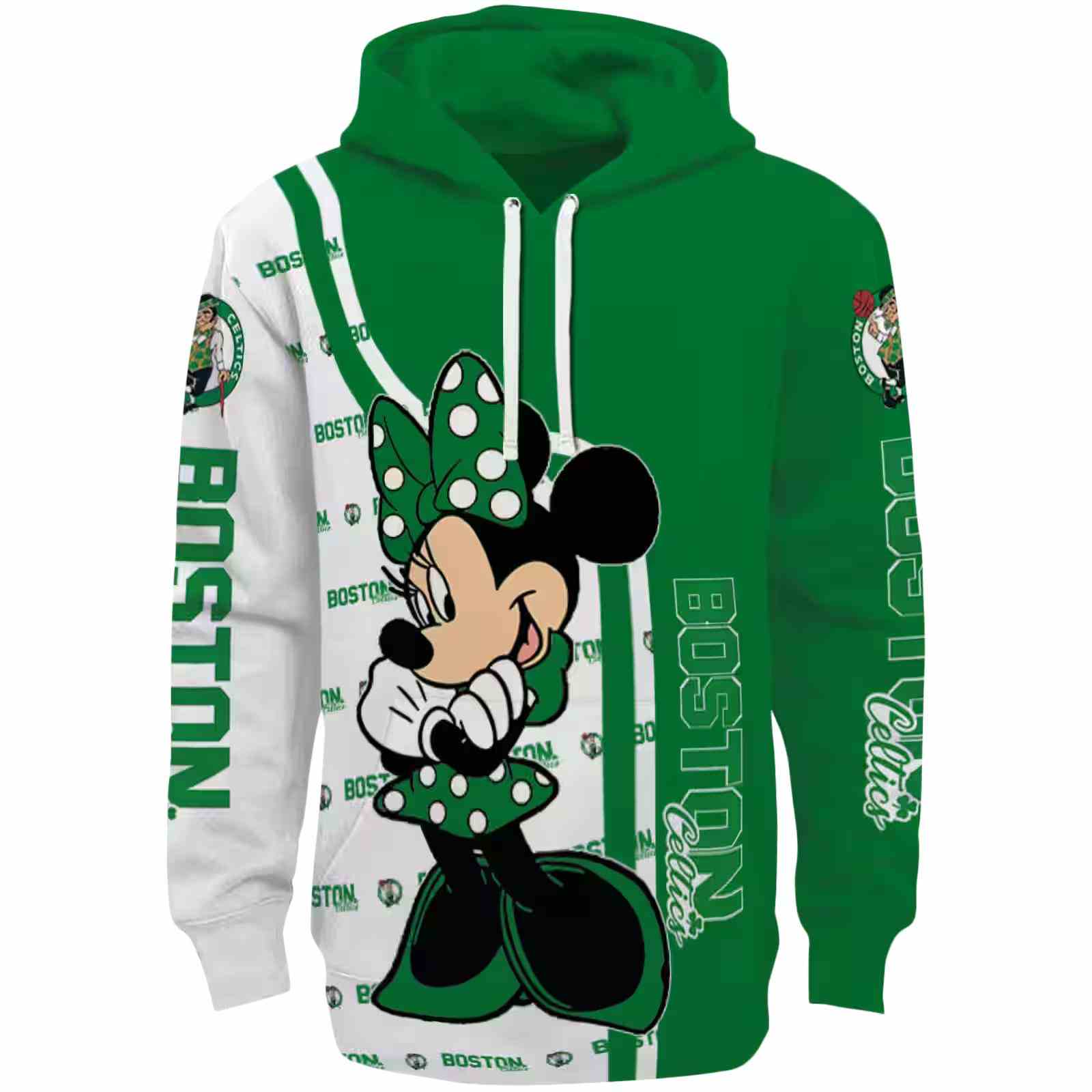 Boston Celtics Minnie Mouse Green Hoodie