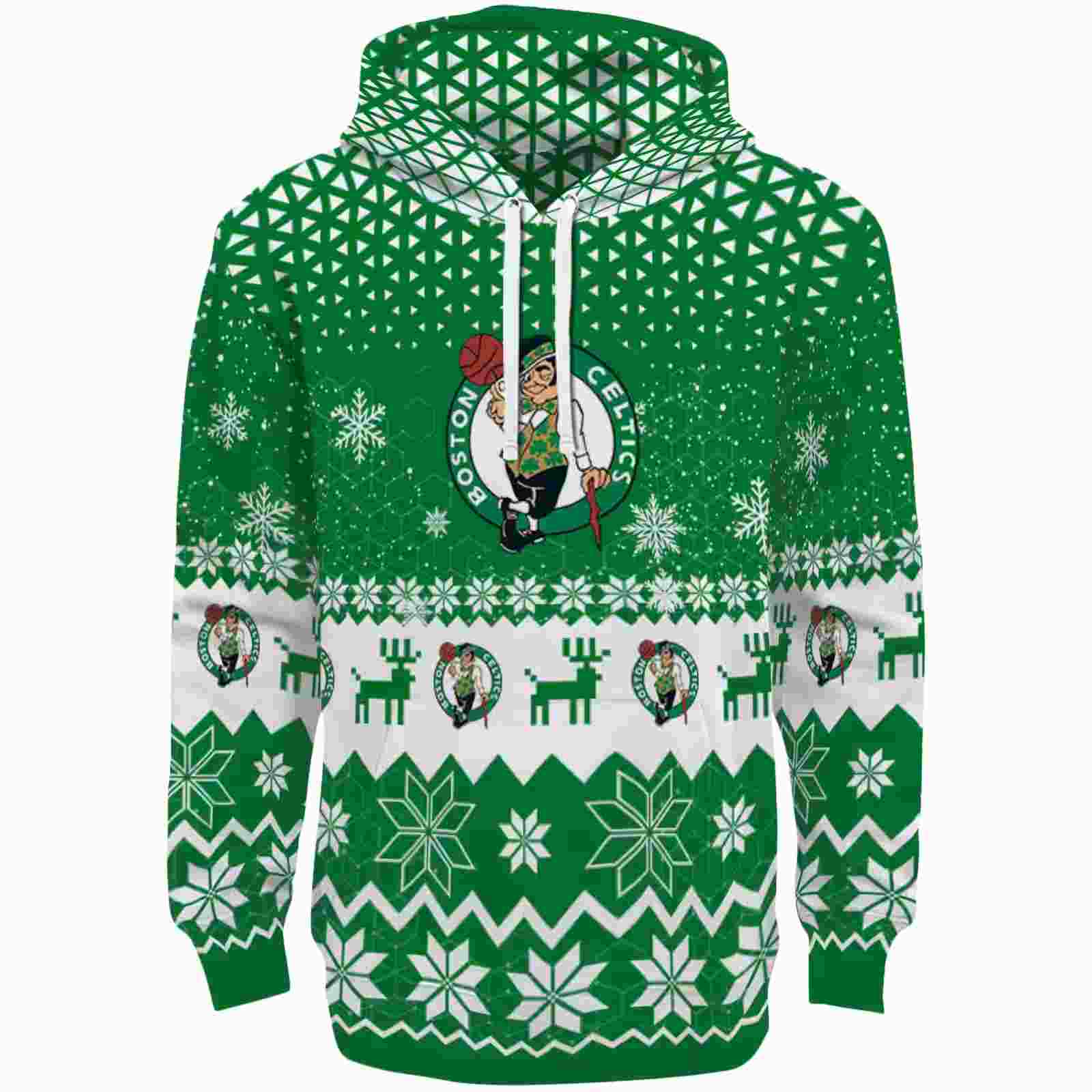 Boston Celtics Reindeer Motif Green Hoodie