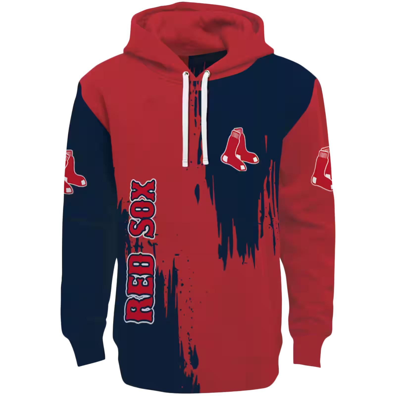 Boston Red Sox Splatter Effect Red Hoodie