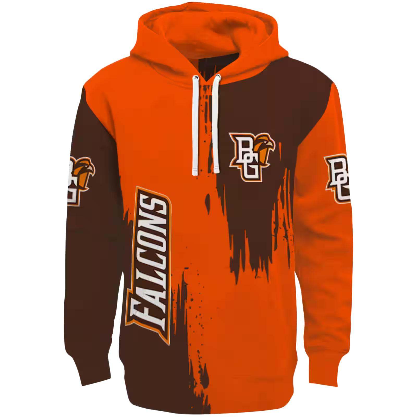 Bowling Green Falcons Splatter Effect Orange Hoodie