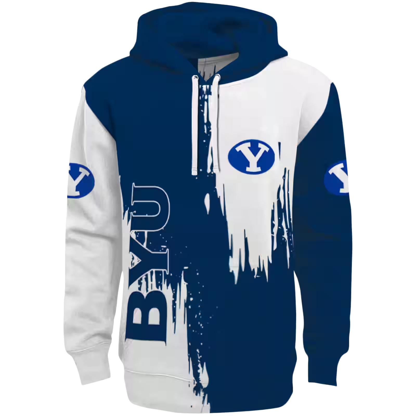 BYU Cougars Splatter Effect Blue Hoodie