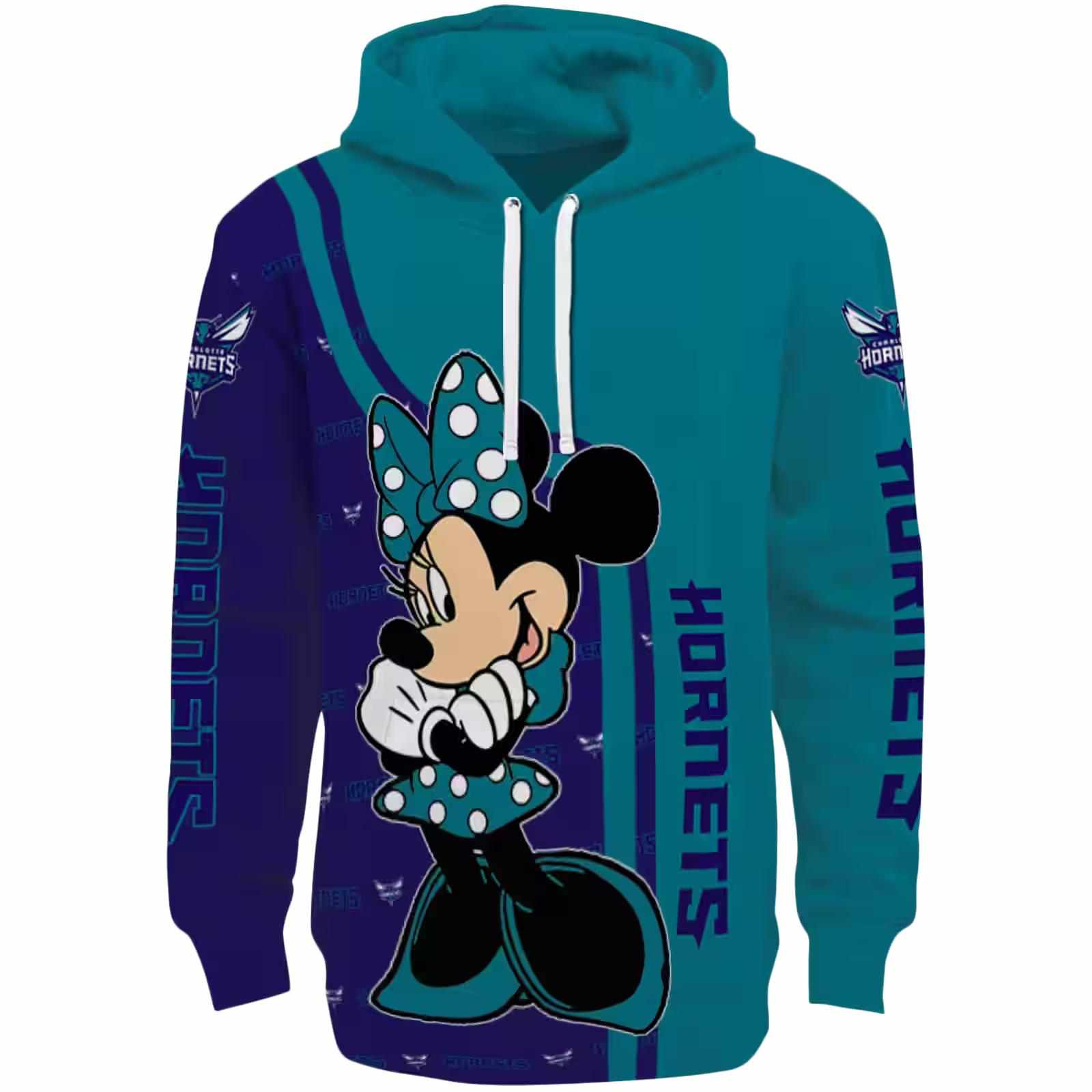 Charlotte Hornets Minnie Mouse Teal Hoodie